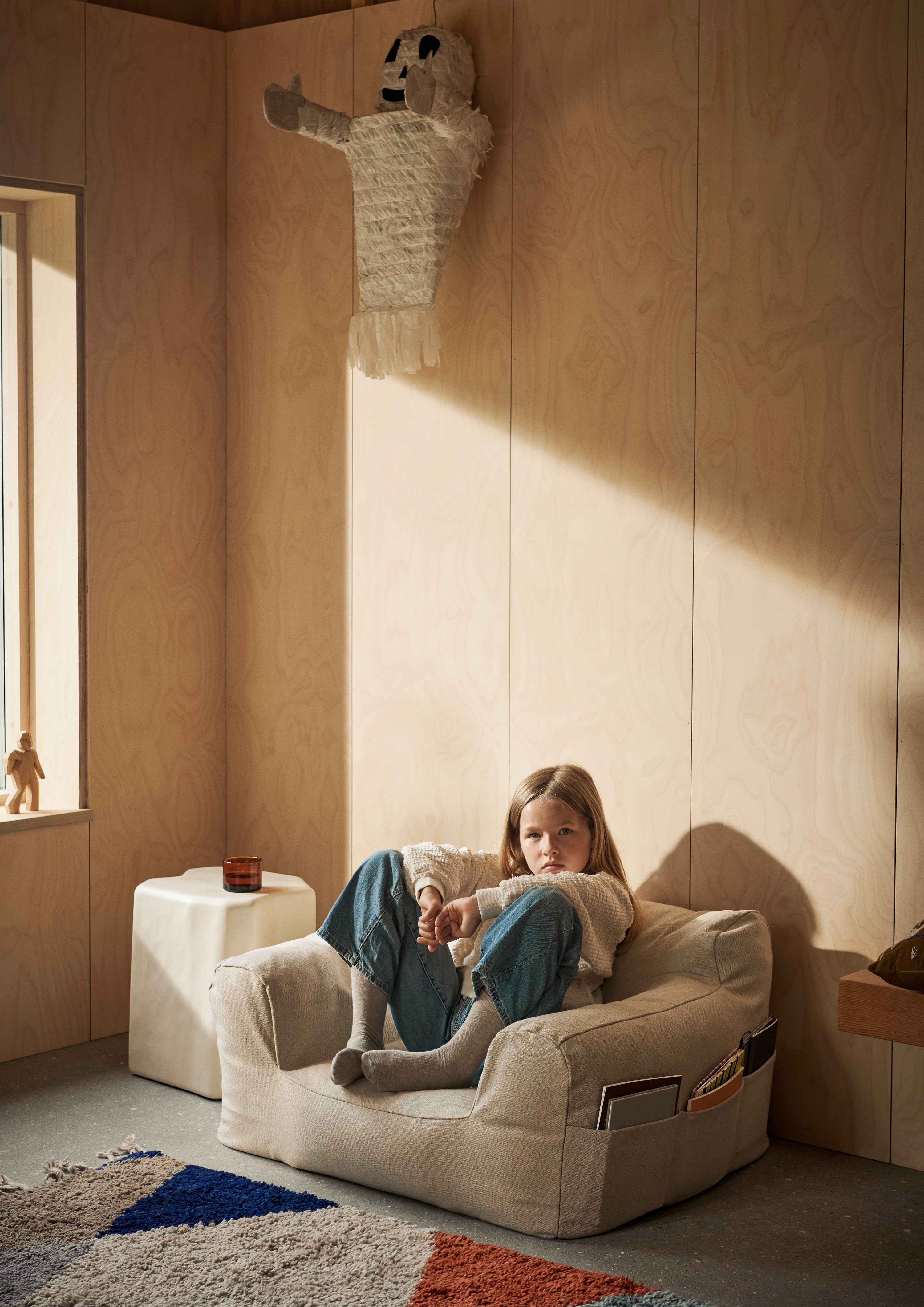 Dětské křeslo BILLOW BEAN BAG zlomená bílá