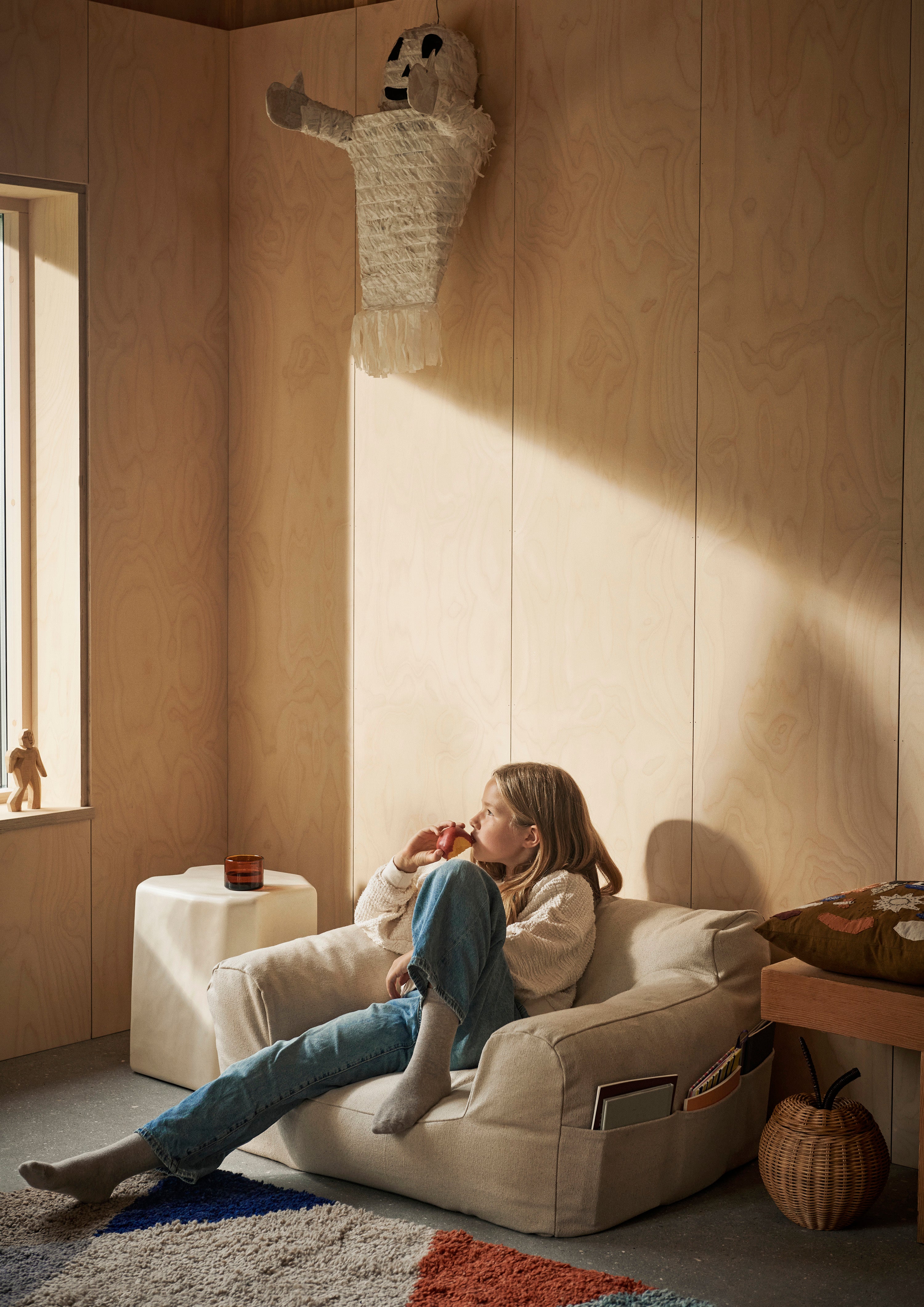 Dětské křeslo BILLOW BEAN BAG zlomená bílá