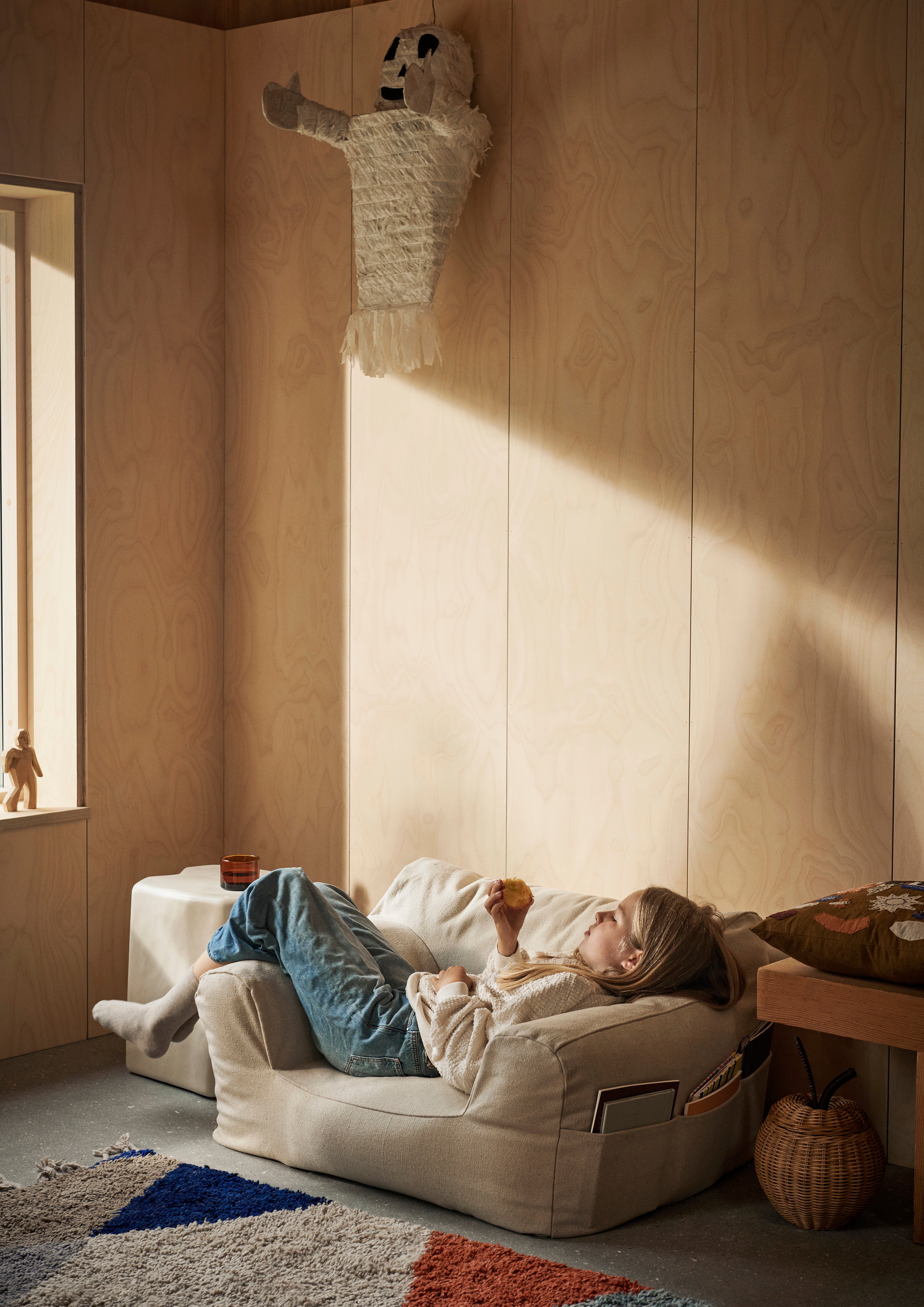 Dětské křeslo BILLOW BEAN BAG zlomená bílá