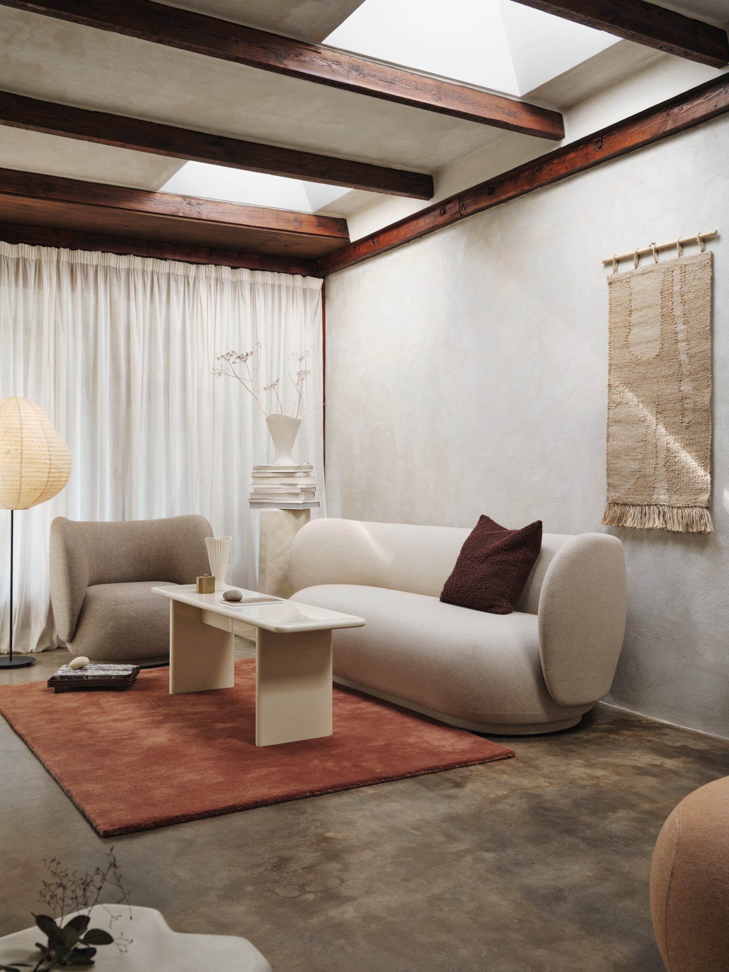 3-seater Rico grain sofa beige