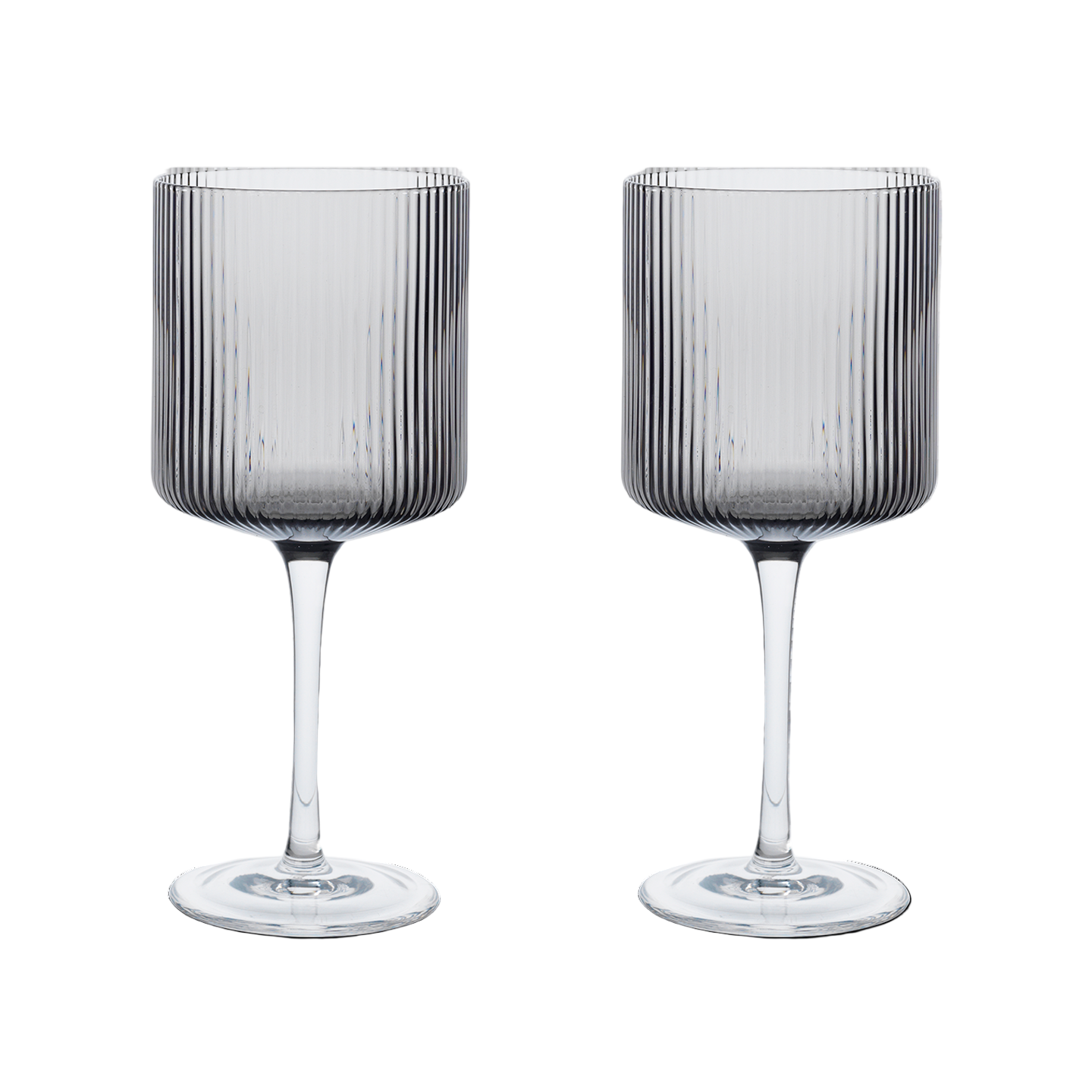 Ripple Smoked Glass Red Wine Glass Set