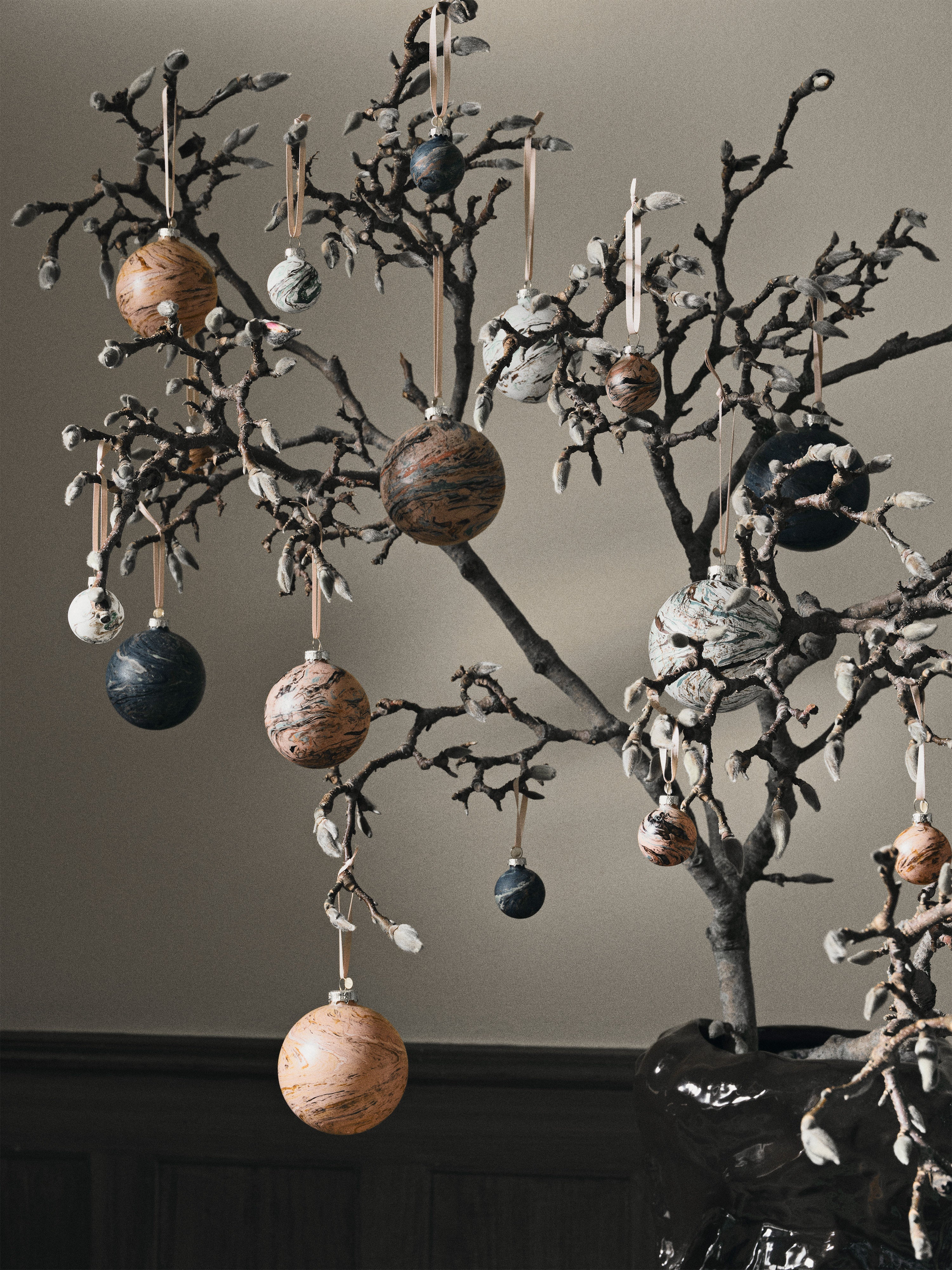 MARBLE colored bauble set