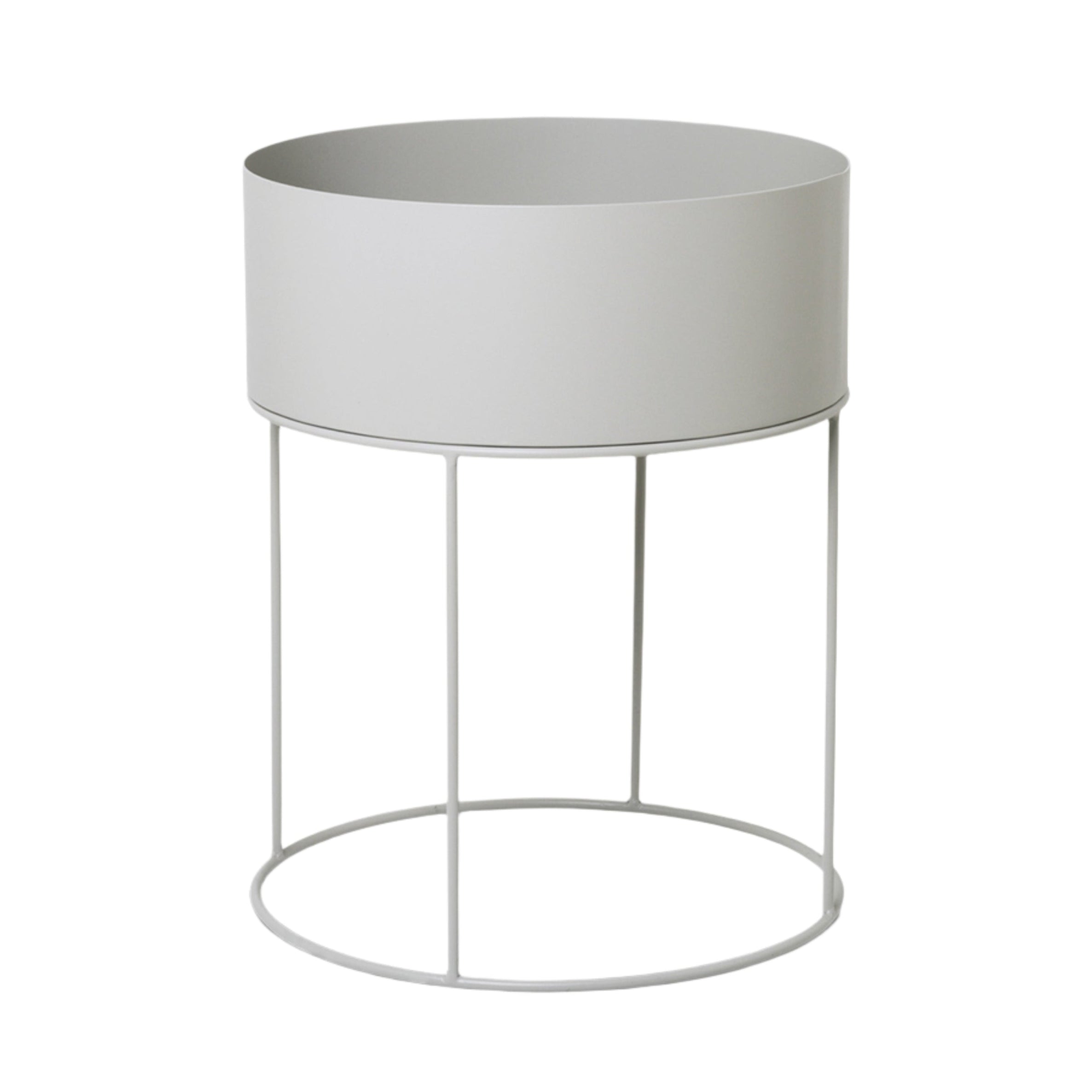 Kulatý květináč PLANT BOX ROUND světle šedý