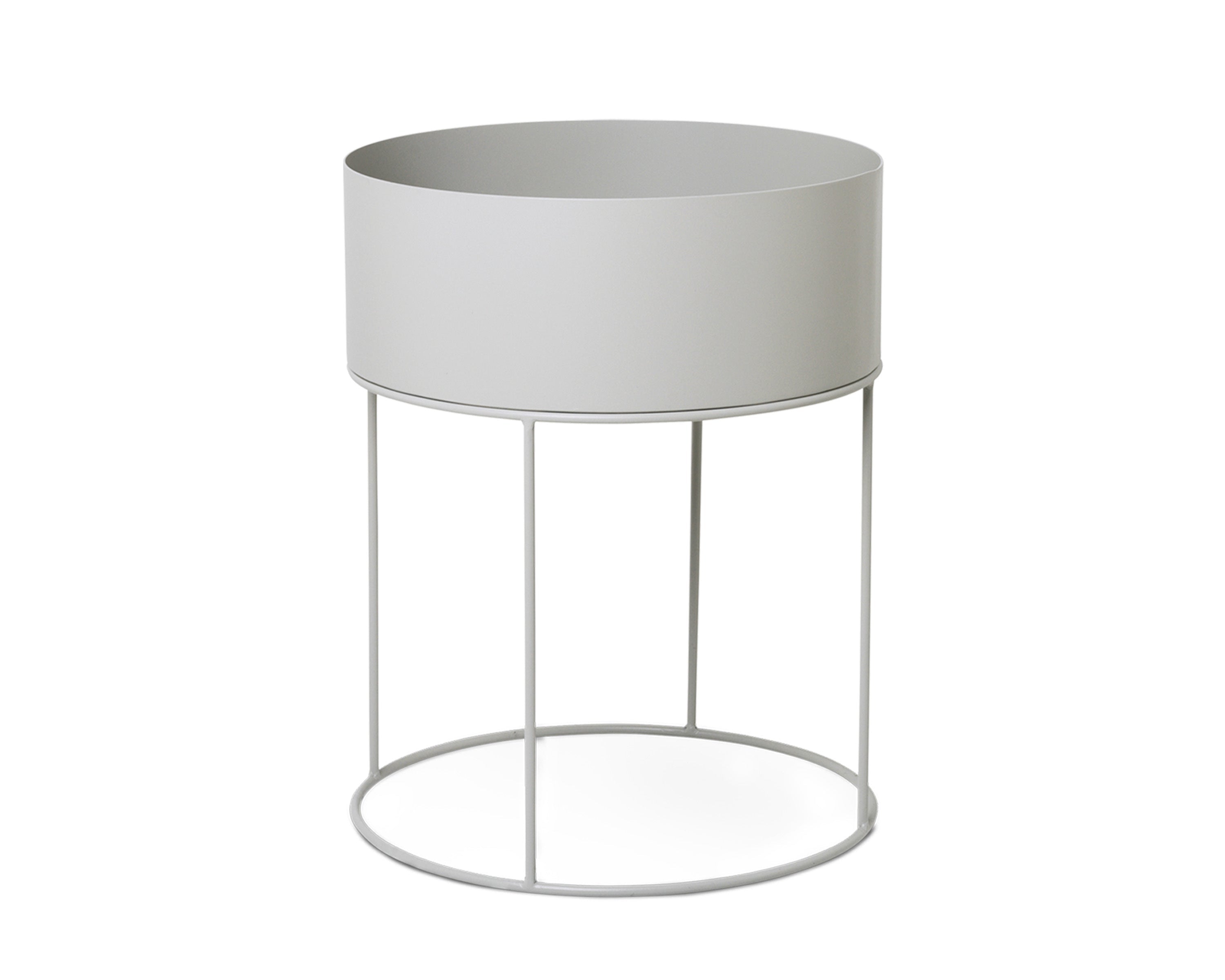 Kulatý květináč PLANT BOX ROUND světle šedý