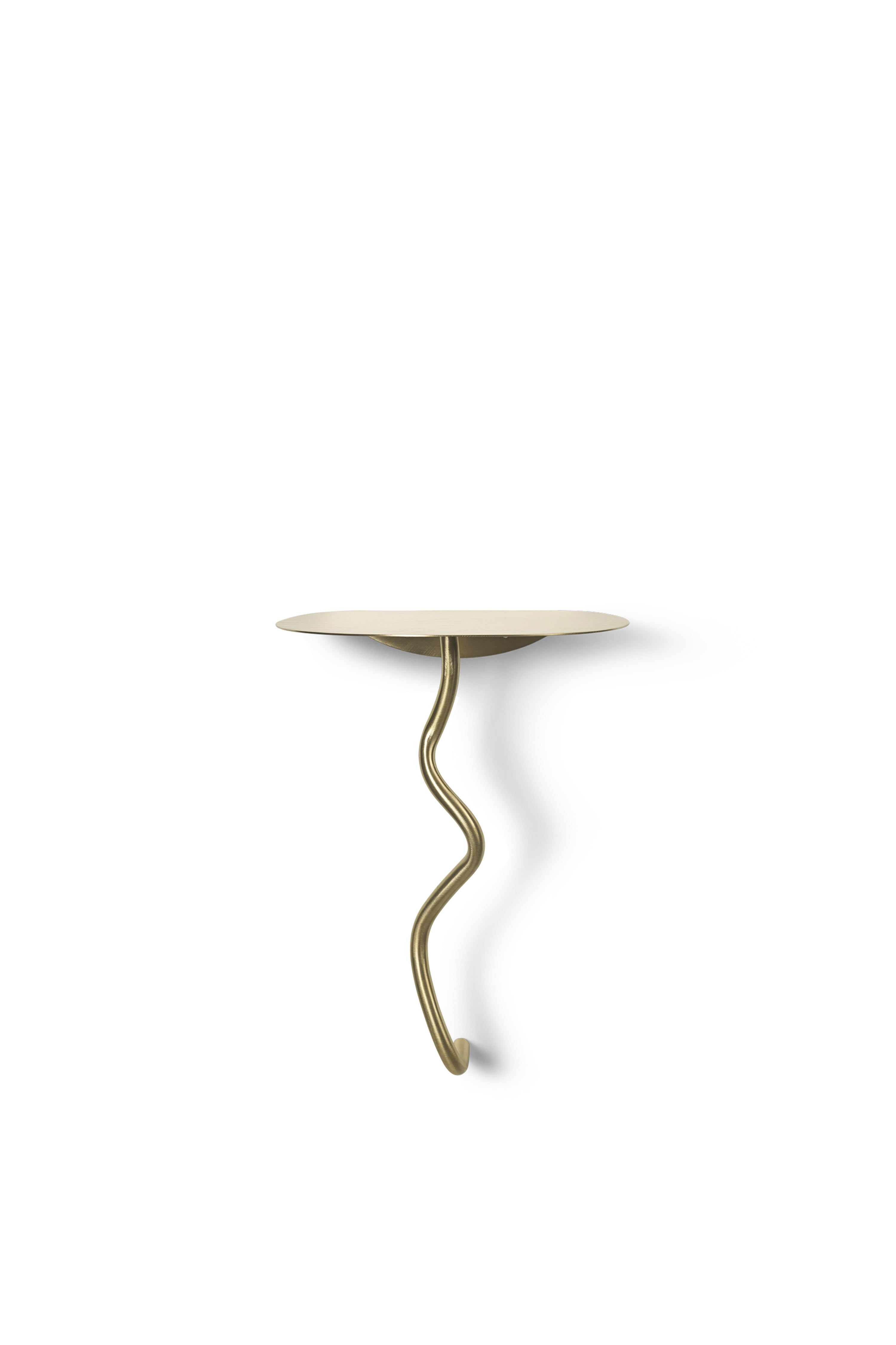 Curvature wall table brass