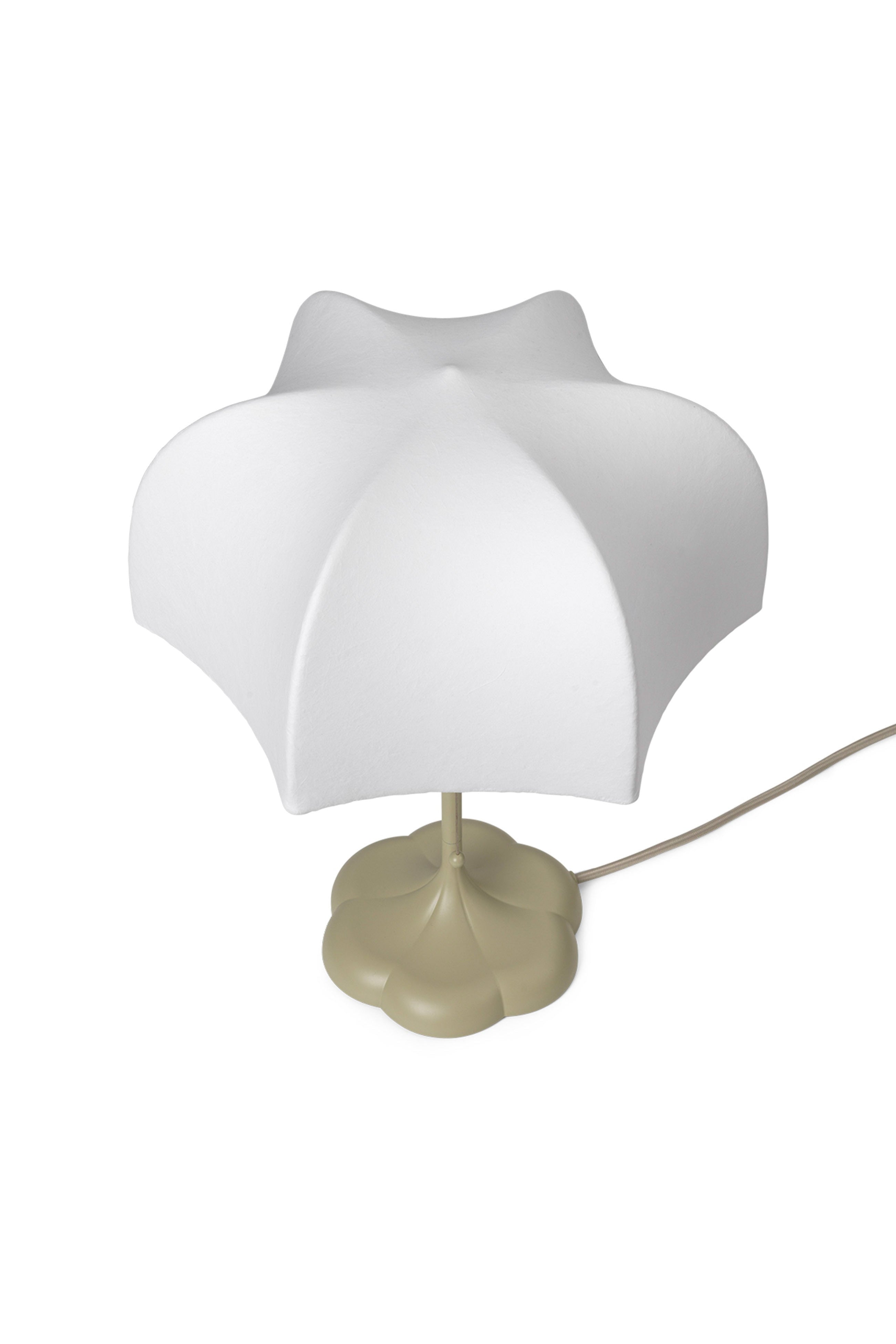 Stolní lampa POEM bílá s béžovým podstavcem