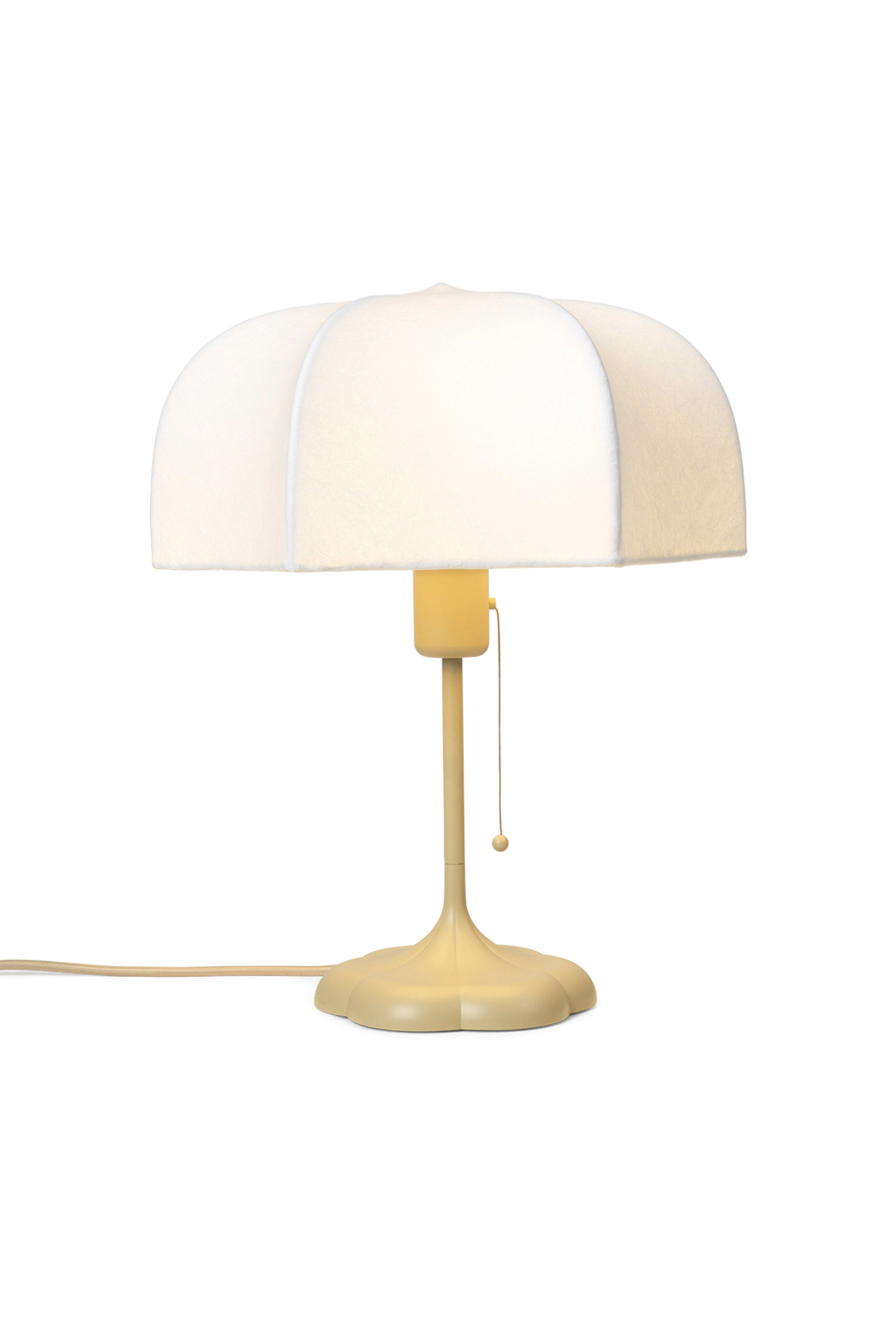 Stolní lampa POEM bílá s béžovým podstavcem