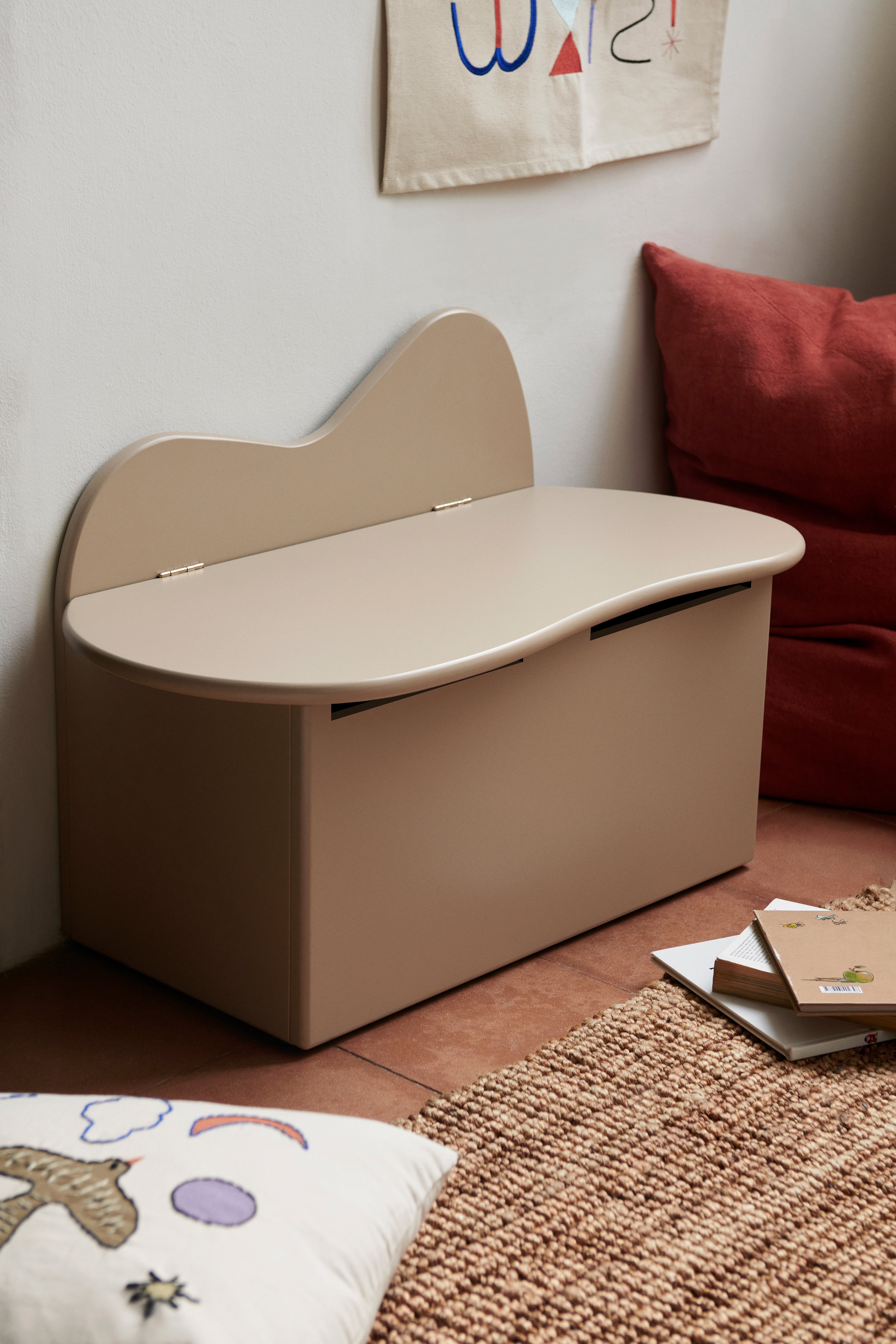 Children's bench with storage SLOPE blue