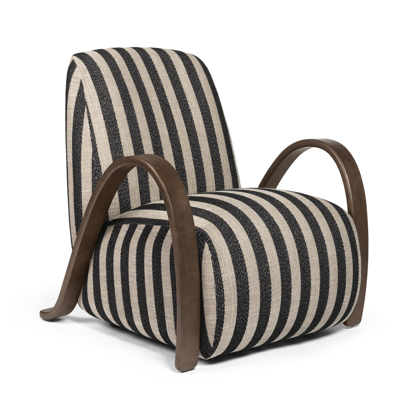 BUUR LOUNGE Armchair Louisiana Black with Sand