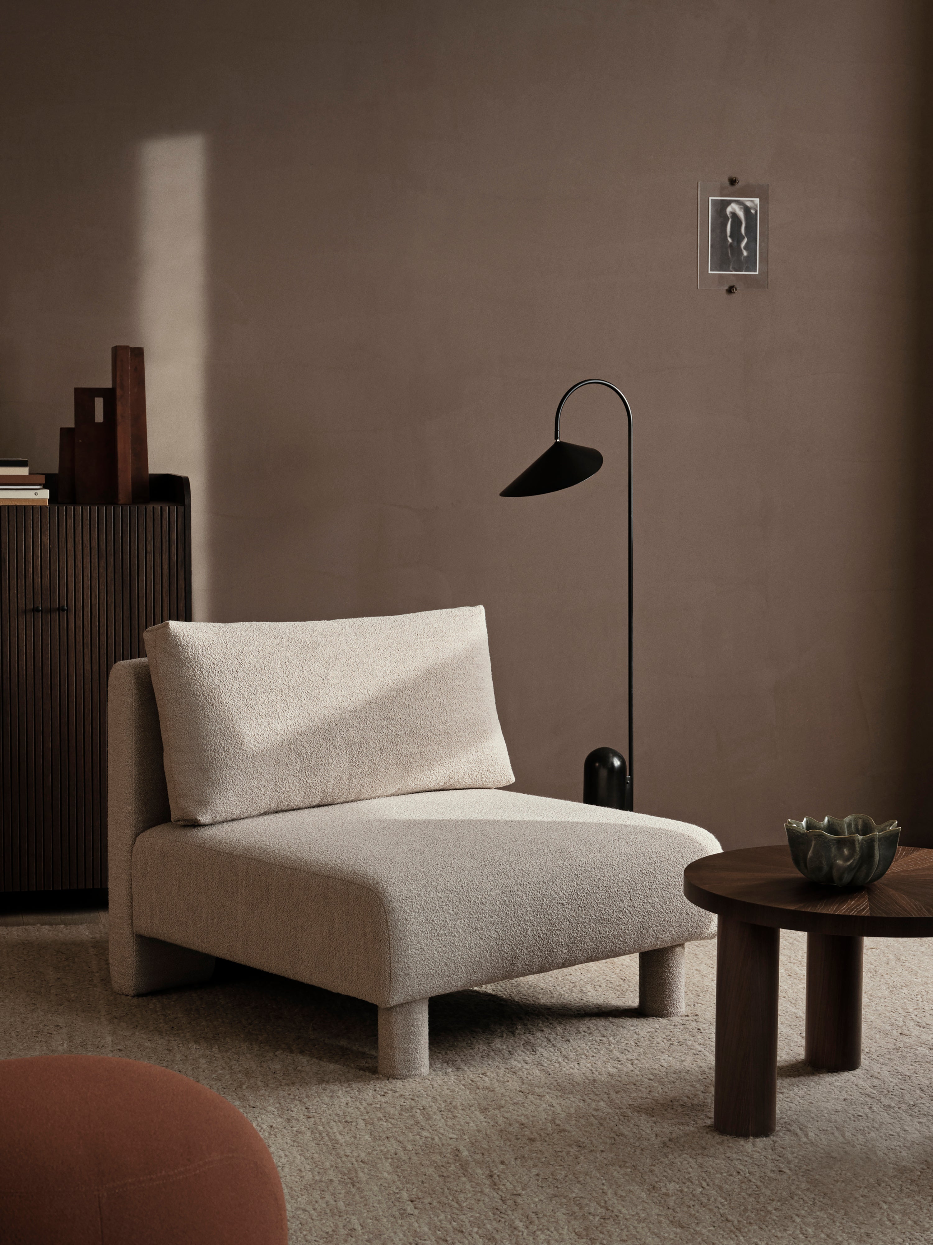 Dase modular sofa - Bouclé's middle element broken white