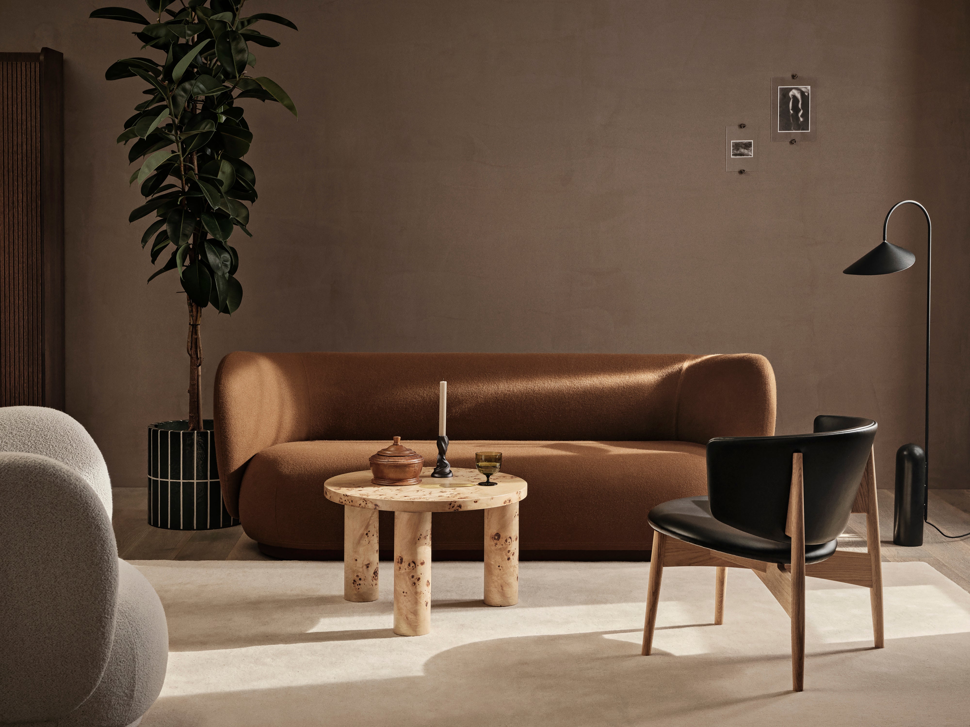 Rico Faded Velvet Sandy Sofa