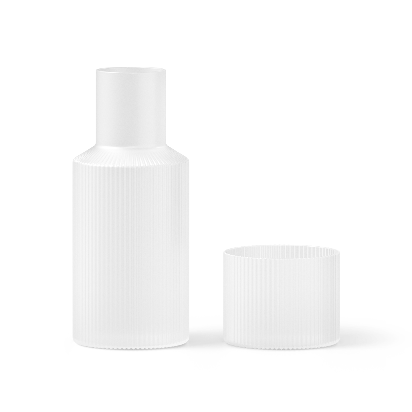 Sada karafy a sklenice RIPPLE bílá sklo