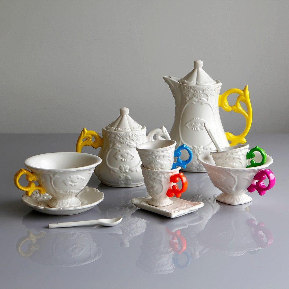 Filiżanka z łyżeczką i spodkiem I-WARES I-COFFEE fuksja Seletti Eye on Design