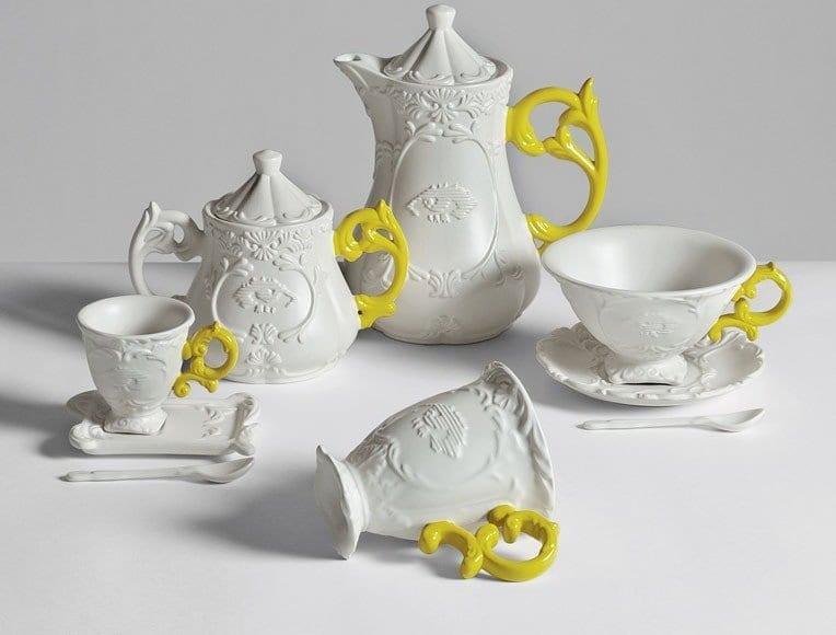 Filiżanka z łyżeczką i spodkiem I-WARES I-COFFEE fuksja Seletti Eye on Design