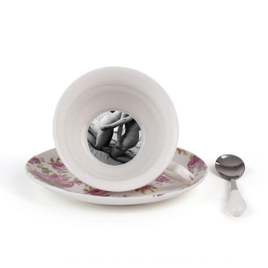 Filiżanka ze spodkiem i łyżeczką TARIN - VESTA porcelanowy Seletti Eye on Design