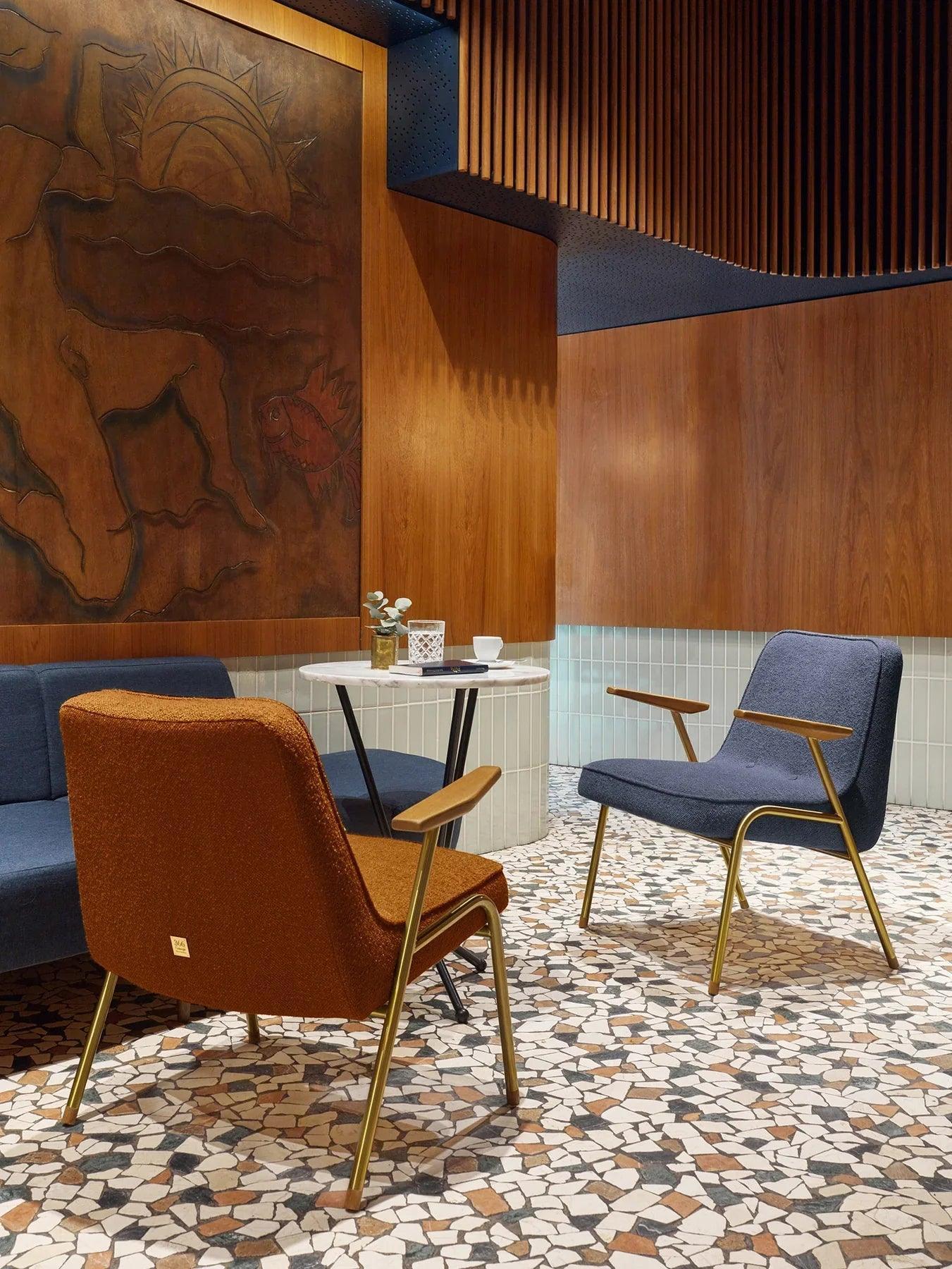 Fotel 366 METAL beżowy w tkaninie Boucle Creme 366 concept Eye on Design