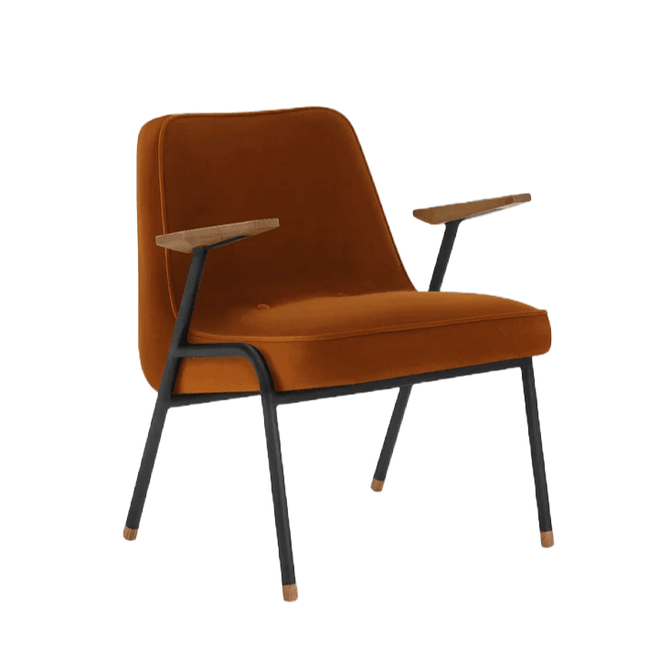 Fotel 366 METAL czerwony w tkaninie Velvet Sierra 366 concept Eye on Design