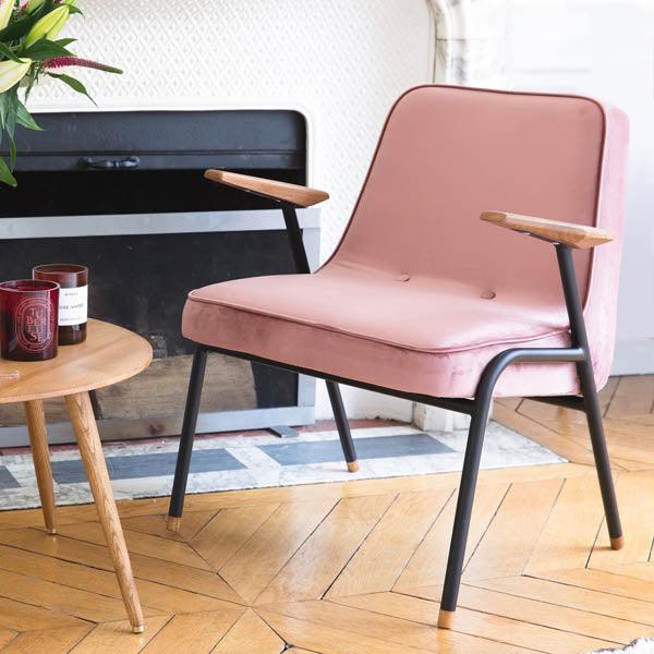 Fotel 366 METAL czerwony w tkaninie Velvet Sierra 366 concept Eye on Design