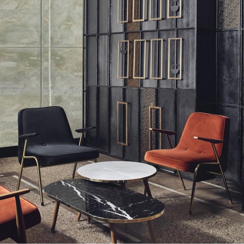 Fotel 366 METAL czerwony w tkaninie Velvet Sierra 366 concept Eye on Design