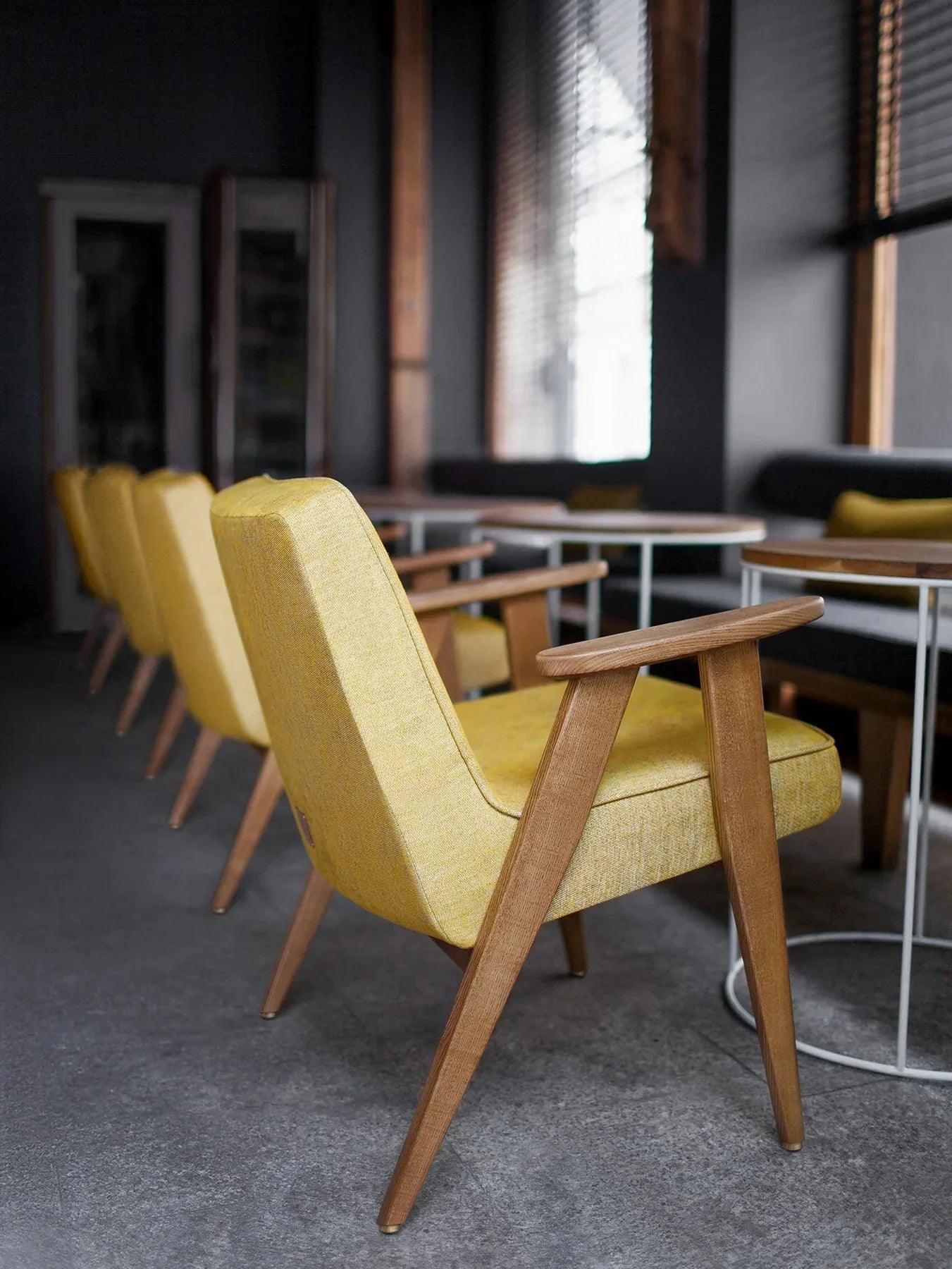 Fotel 366 żółty w tkaninie Coco Mustard 366 concept Eye on Design