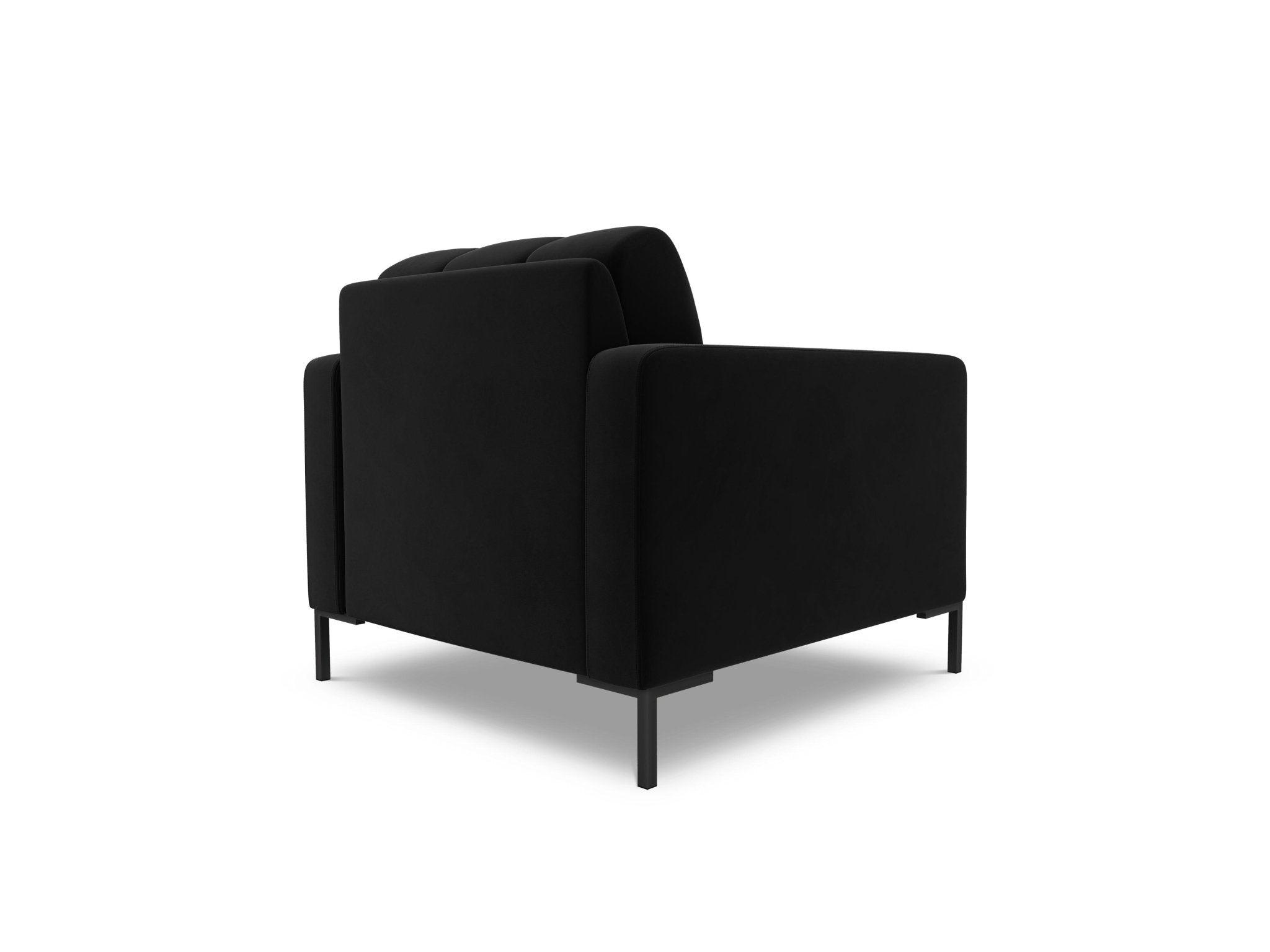 Fotel aksamitny BALI czarny z czarną podstawą Cosmopolitan Design Eye on Design