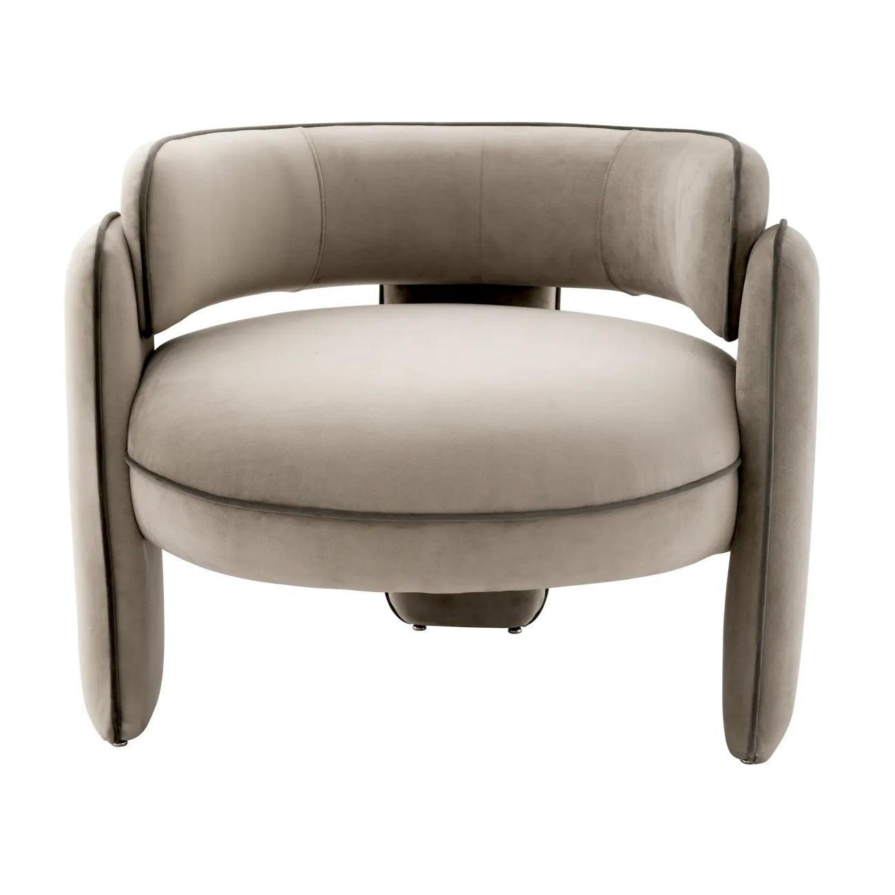 Fotel aksamitny CHAPLIN szary Eichholtz Eye on Design