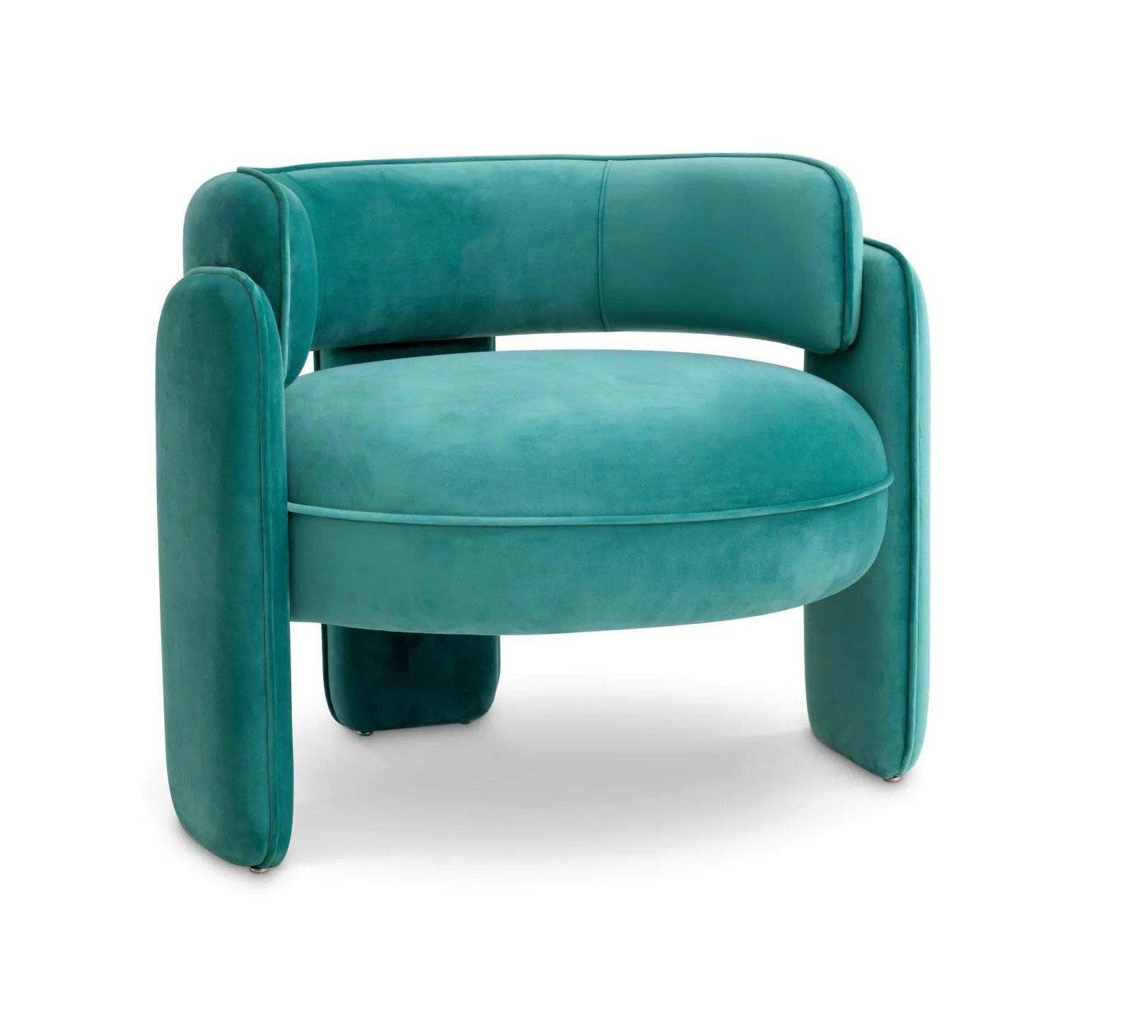 Fotel aksamitny CHAPLIN turkusowy Eichholtz Eye on Design
