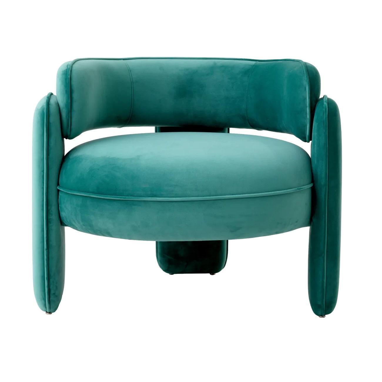 Fotel aksamitny CHAPLIN turkusowy Eichholtz Eye on Design