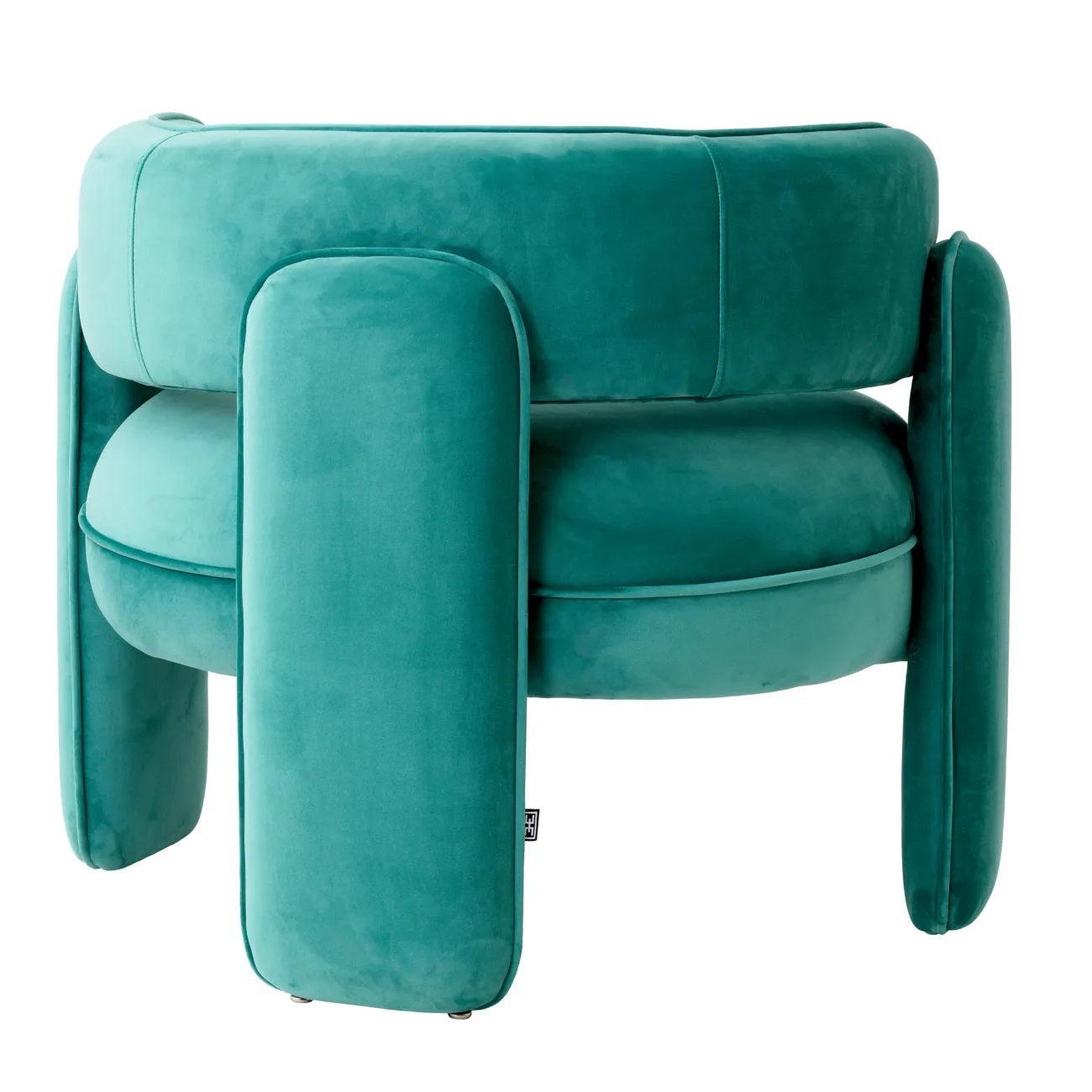 Fotel aksamitny CHAPLIN turkusowy Eichholtz Eye on Design