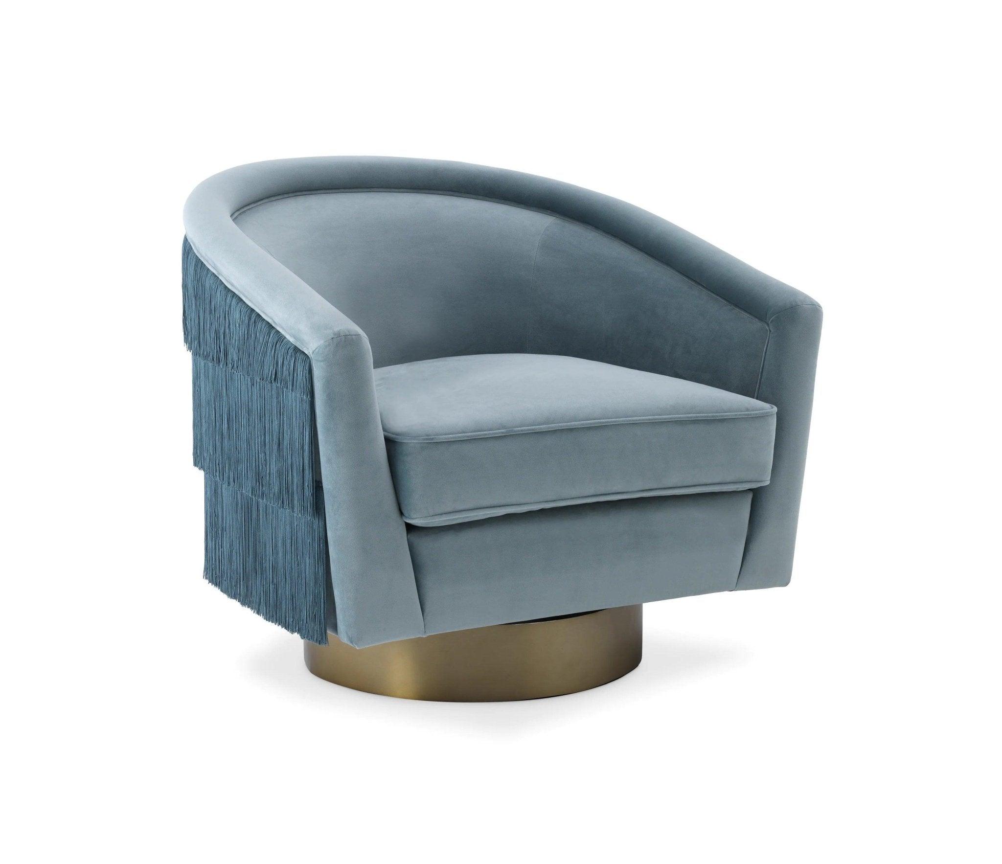 Fotel aksamitny obrotowy LE VANTE niebieski Eichholtz Eye on Design