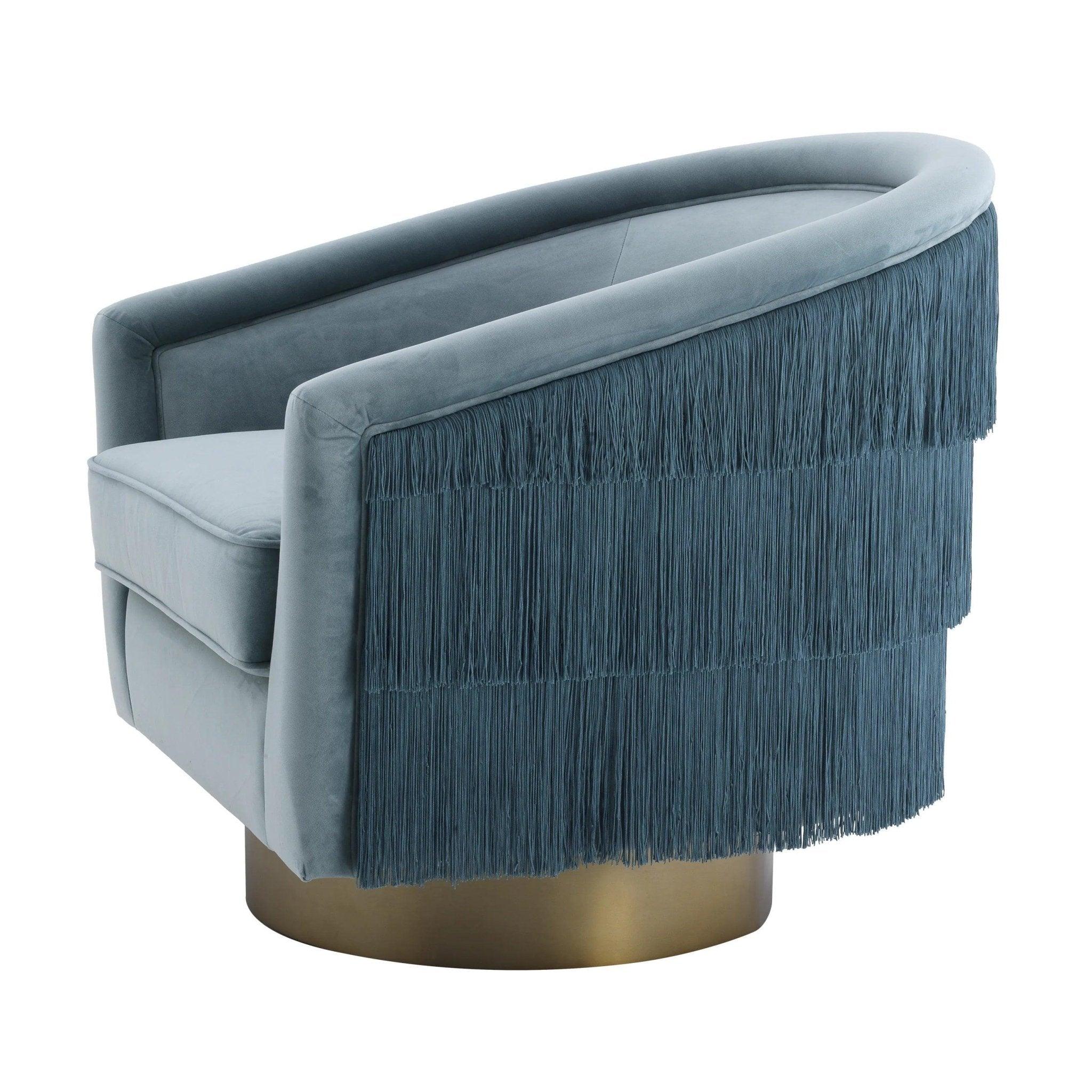 Fotel aksamitny obrotowy LE VANTE niebieski Eichholtz Eye on Design