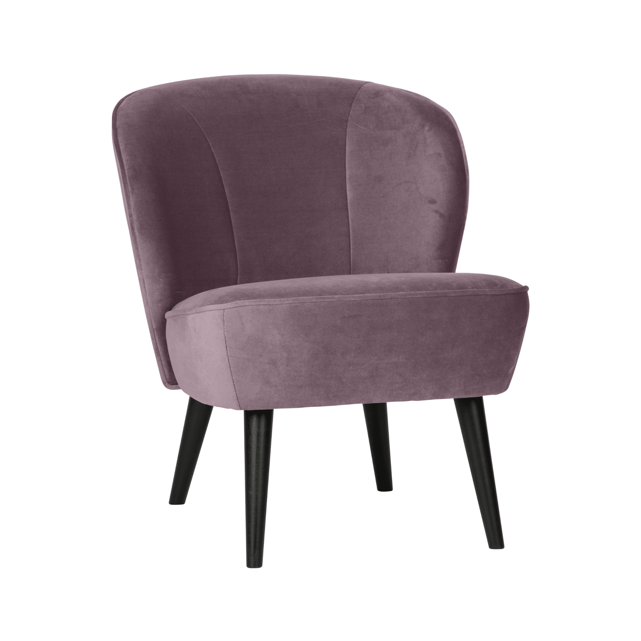 Fotel aksamitny SARA fioletowy Woood Eye on Design