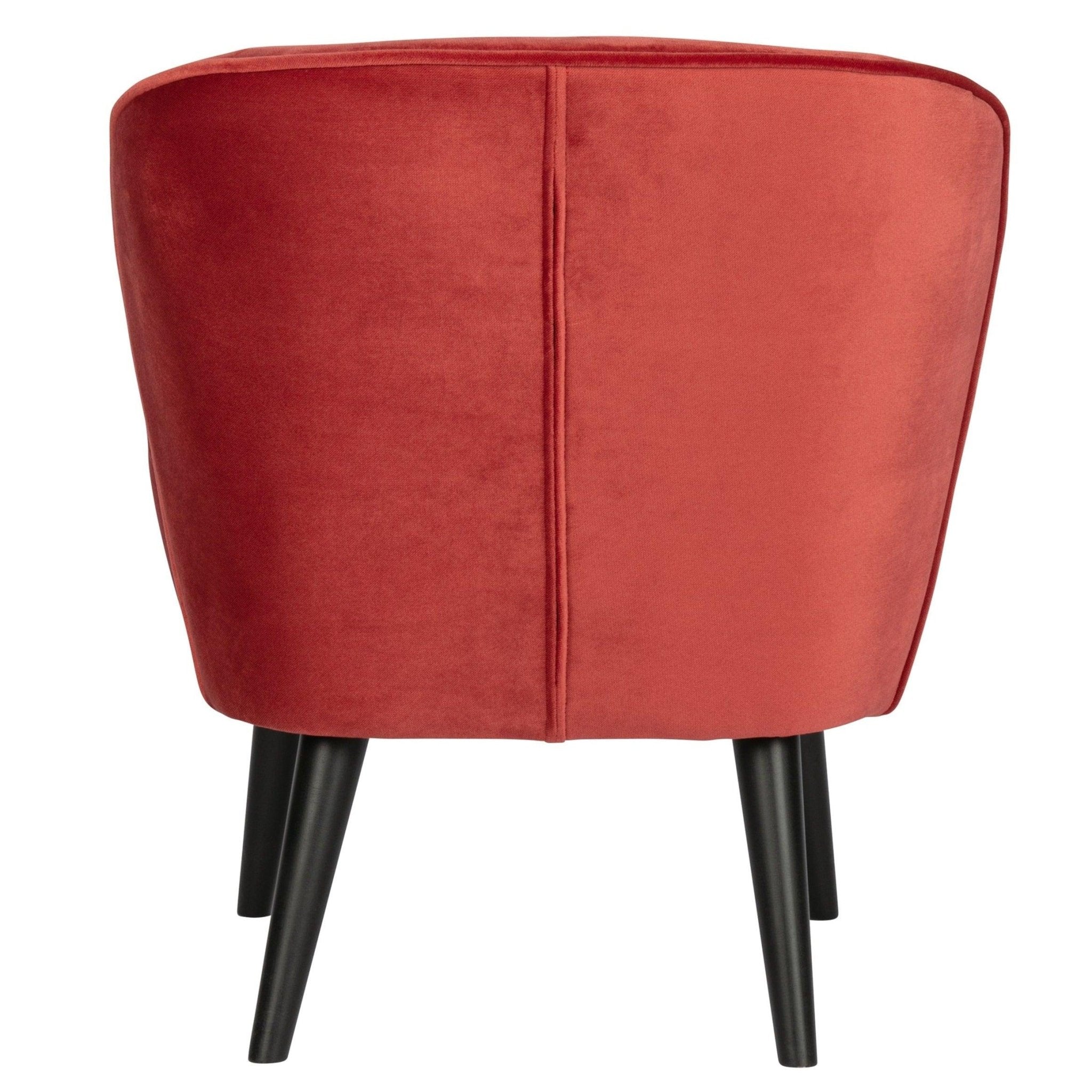 Fotel aksamitny SARA malinowy Woood Eye on Design