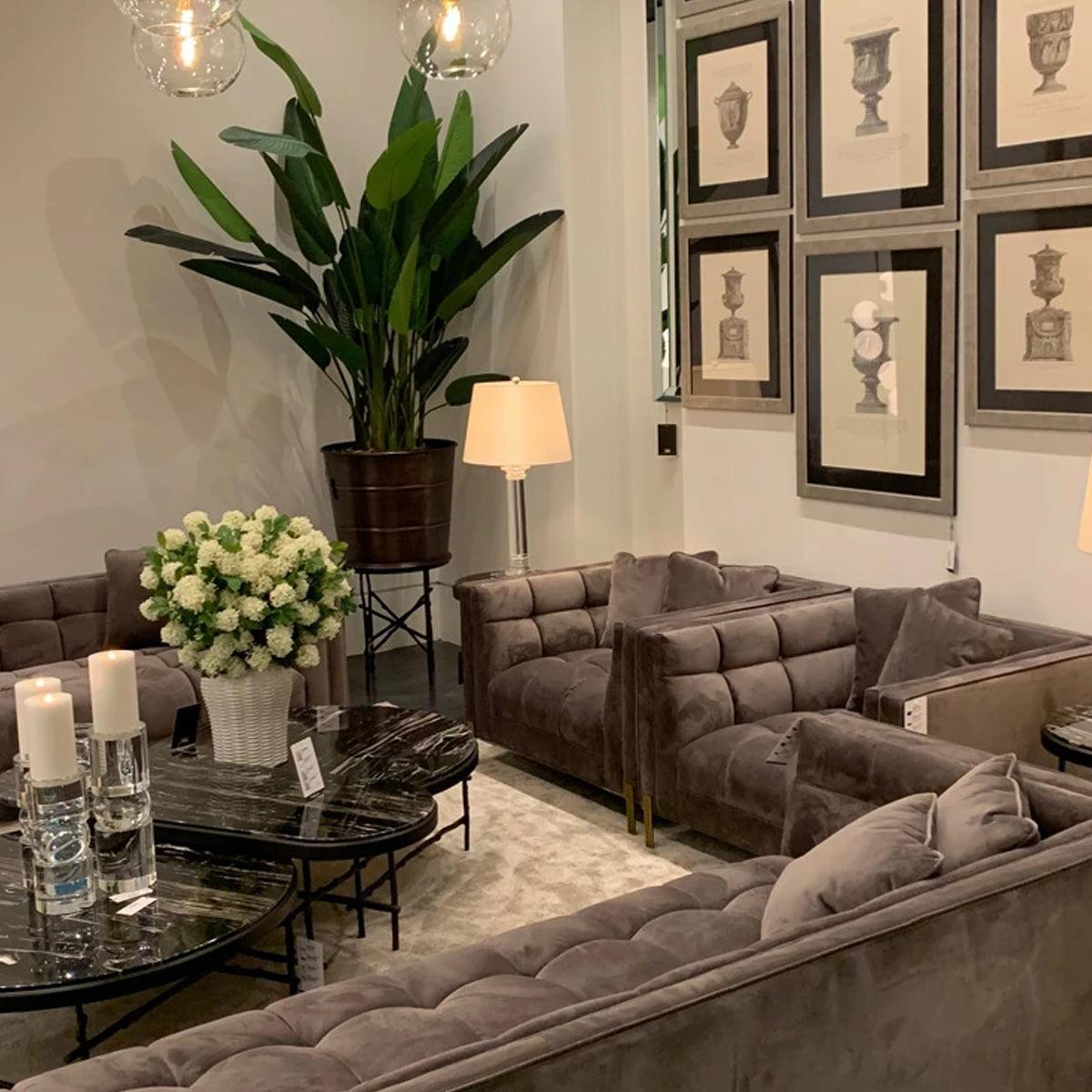 Fotel aksamitny SIENNA szary Eichholtz Eye on Design