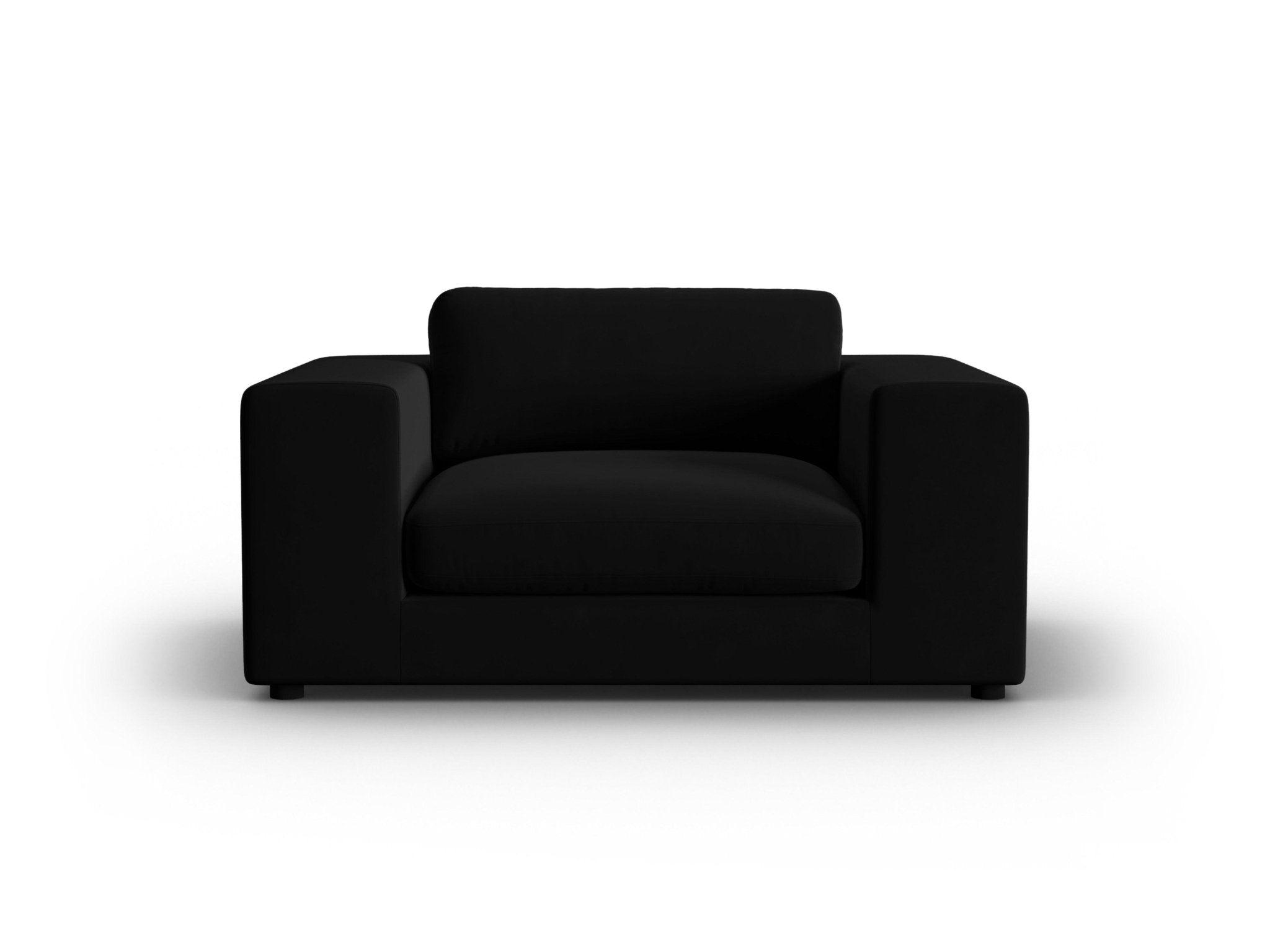 Fotel aksamitny TENDANCE czarny – sztruks