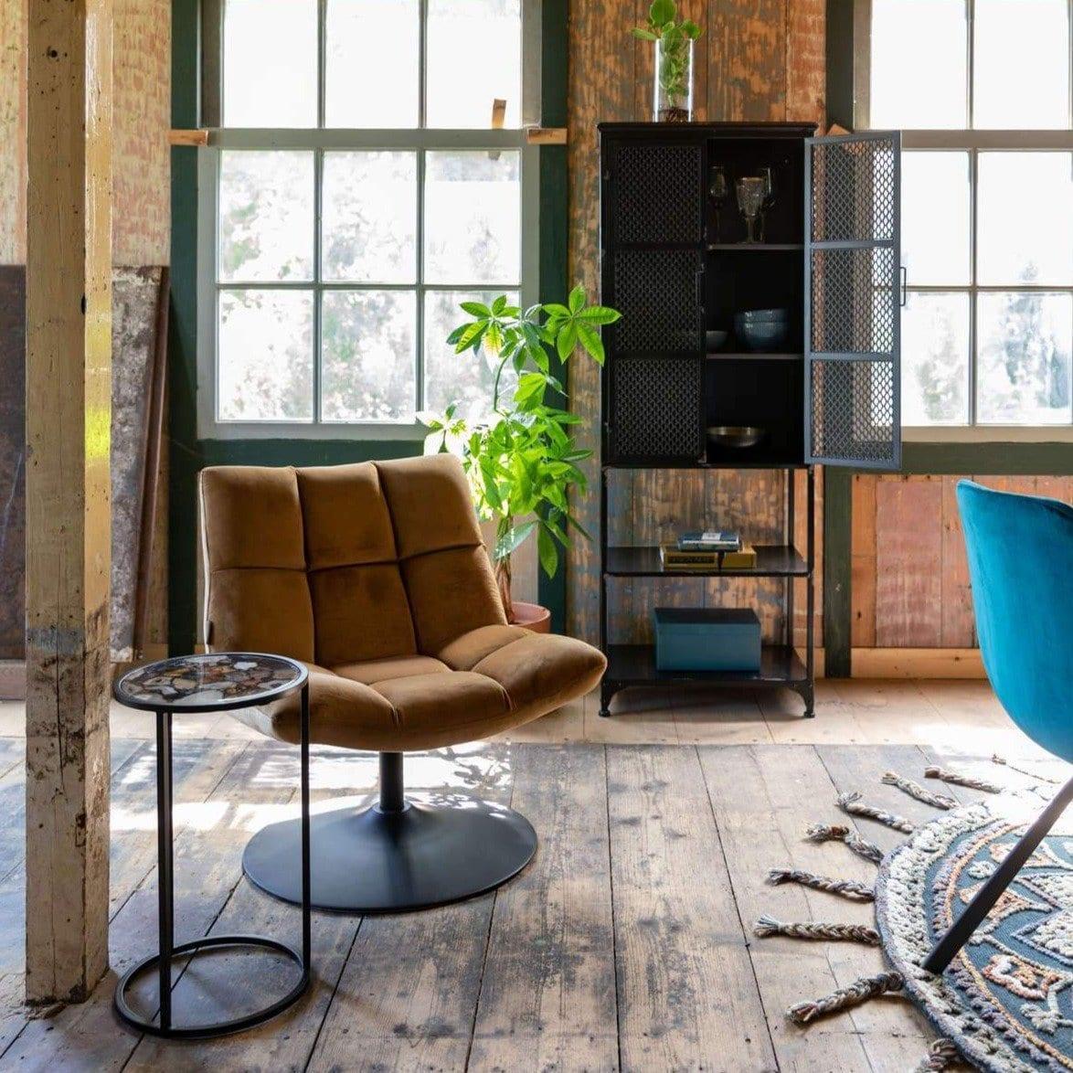 Fotel BAR złoty brąz Dutchbone Eye on Design