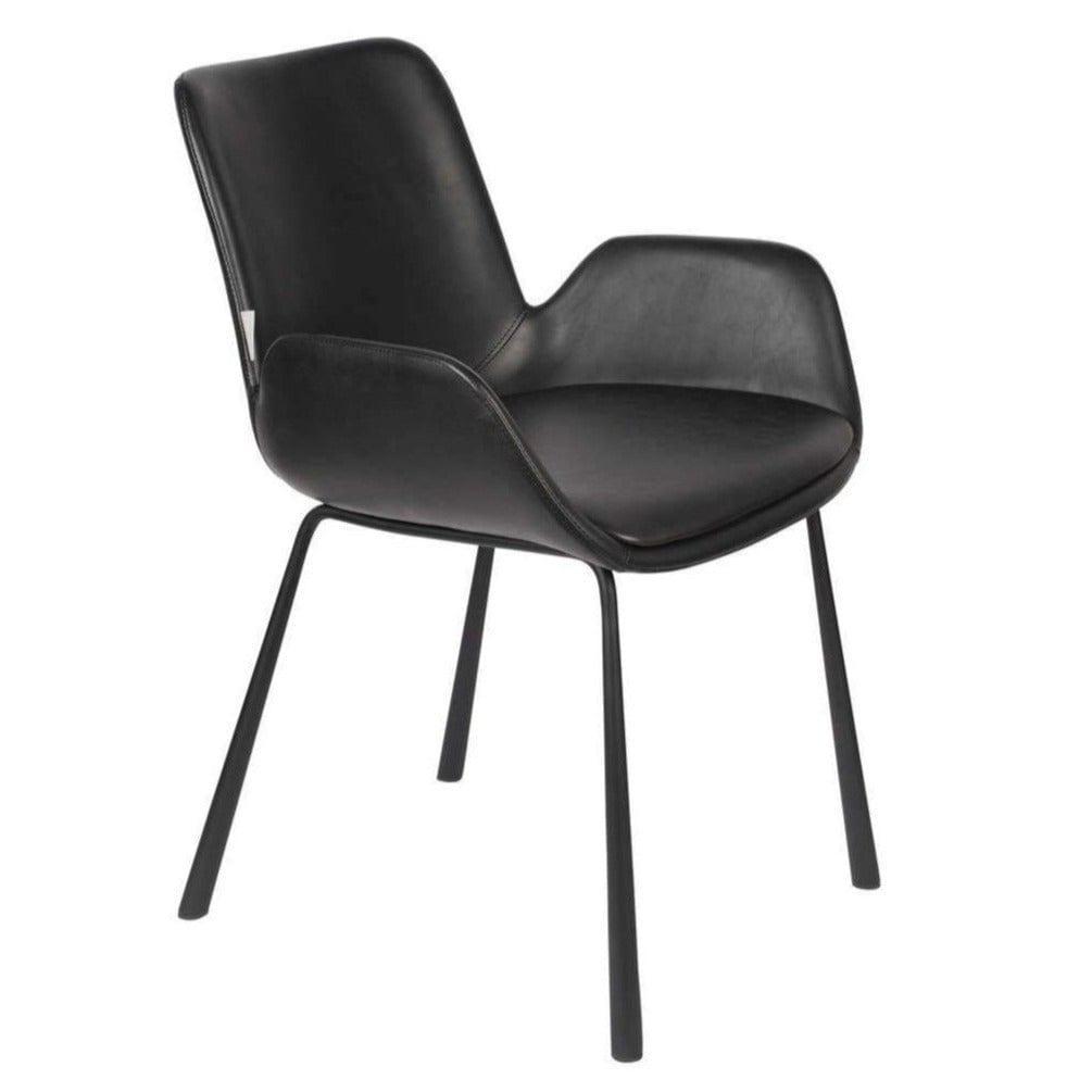 Fotel BRIT ekoskóra czarny Zuiver Eye on Design