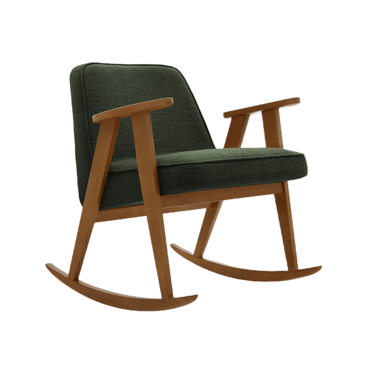 Fotel bujany 366 zielony w tkaninie Boucle Bottle Green 366 concept Eye on Design