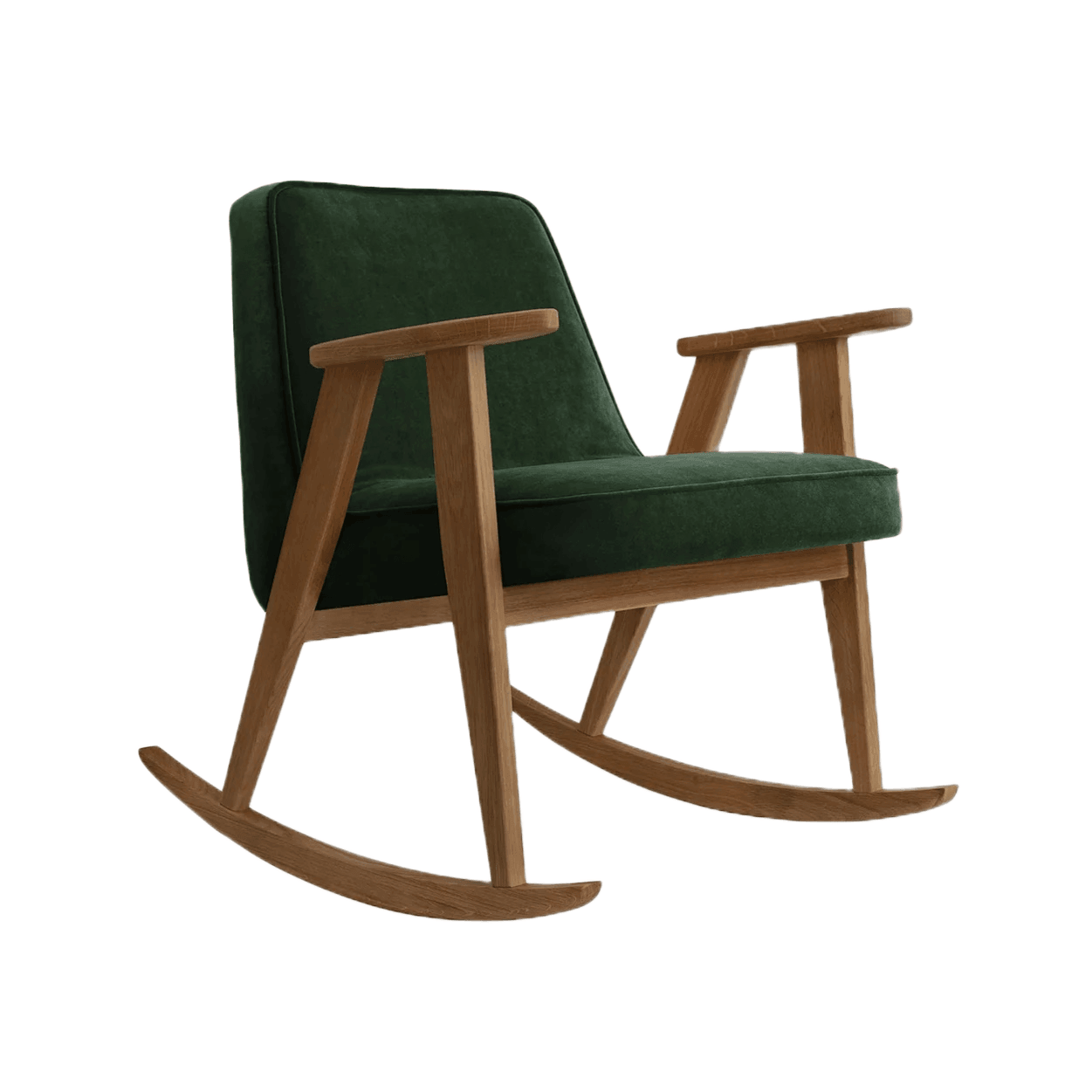 Fotel bujany 366 zielony w tkaninie Velvet Bottle Green 366 concept Eye on Design