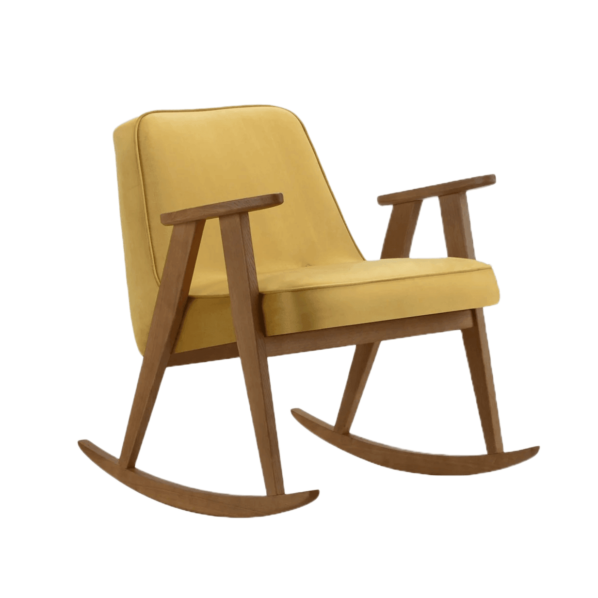 Fotel bujany 366 żółty w tkaninie Shine Velvet Mustard 366 concept Eye on Design