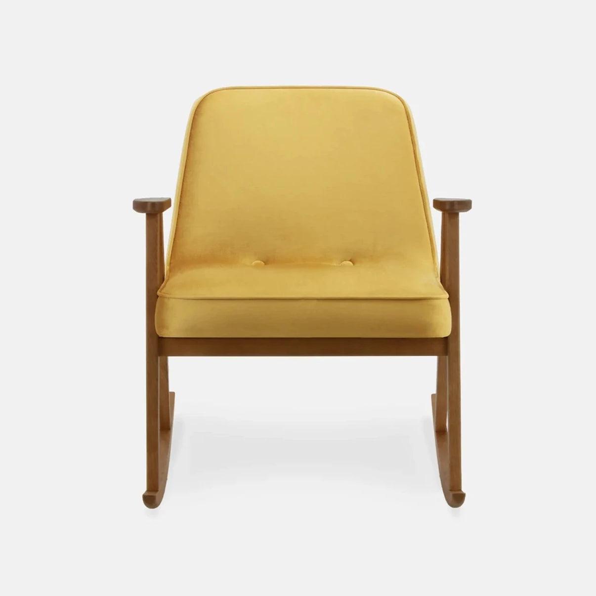 Fotel bujany 366 żółty w tkaninie Shine Velvet Mustard 366 concept Eye on Design