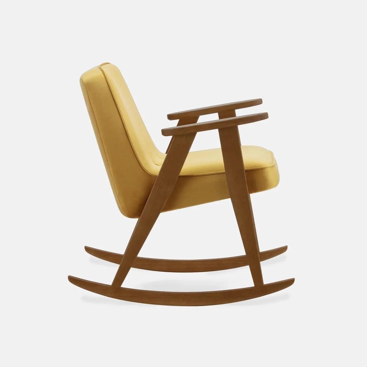 Fotel bujany 366 żółty w tkaninie Shine Velvet Mustard 366 concept Eye on Design