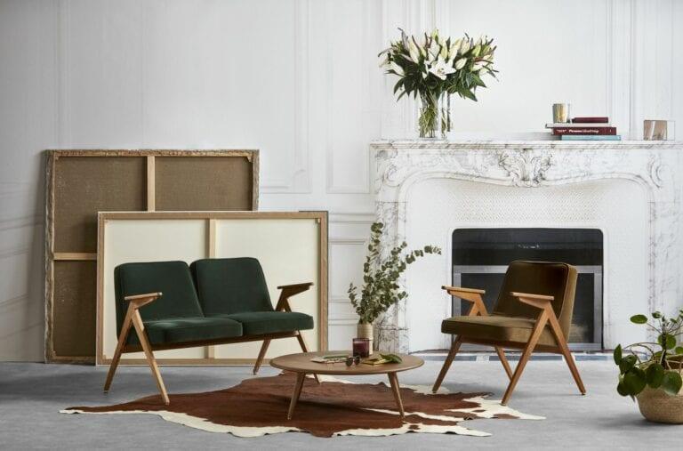 Fotel BUNNY żółty w tkaninie Marble Mustard 366 concept Eye on Design