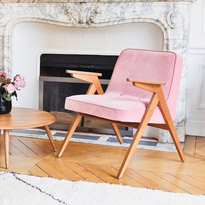 Fotel BUNNY żółty w tkaninie Shine Velvet Mustard 366 concept Eye on Design