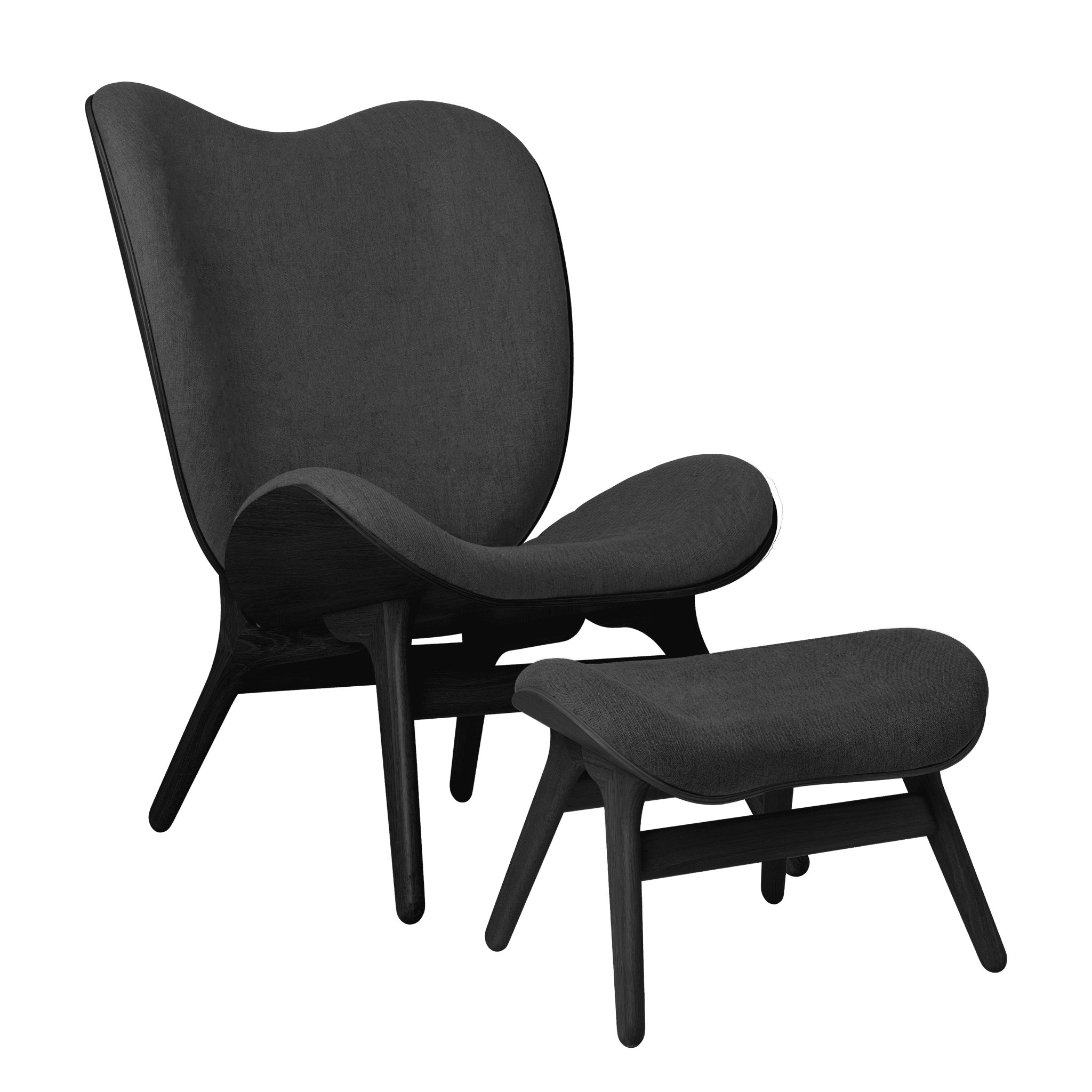 Fotel CONVERSATION PIECE TALL antracytowy z czarną podstawą UMAGE Eye on Design