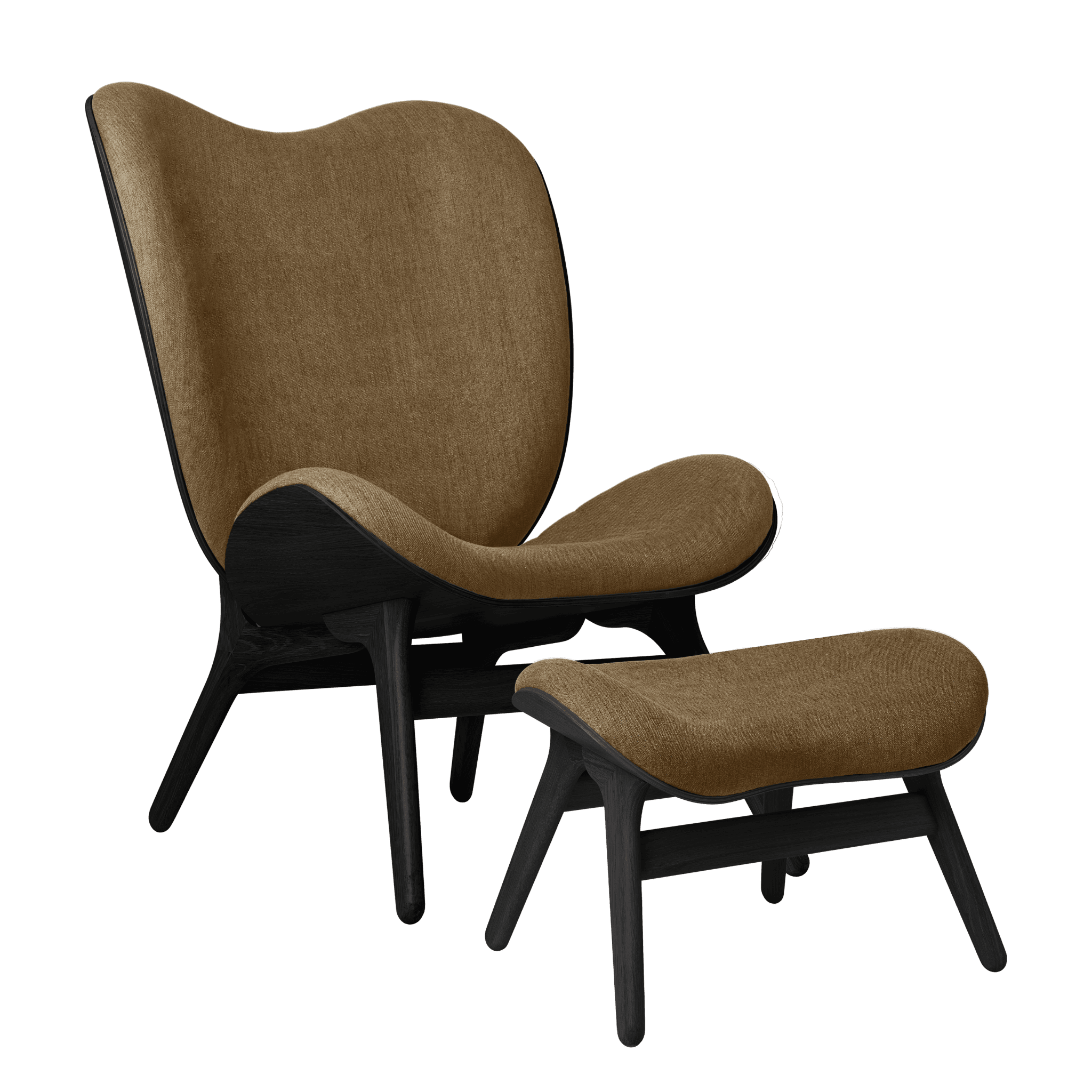 Fotel CONVERSATION PIECE TALL karmelowy z czarną podstawą UMAGE Eye on Design