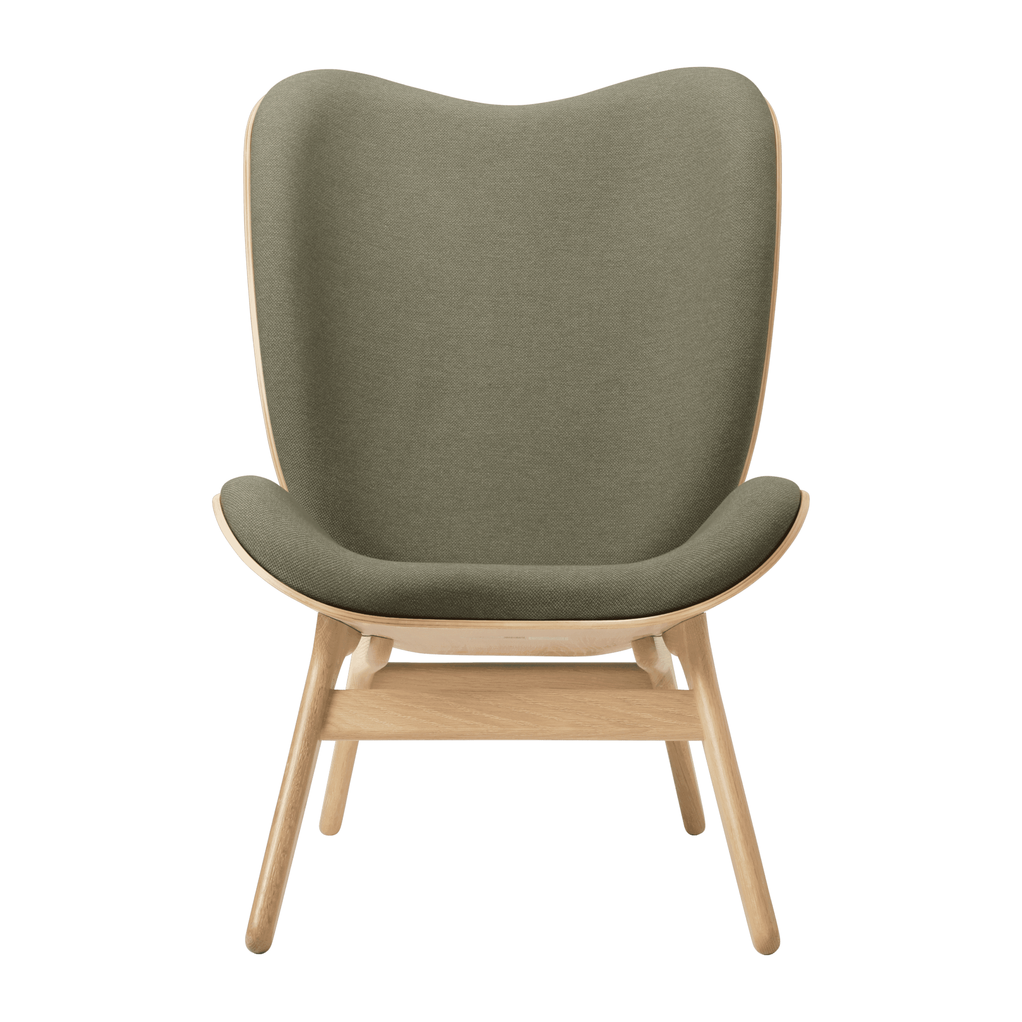 Fotel CONVERSATION PIECE TALL szałwiowy z dębową podstawą UMAGE Eye on Design