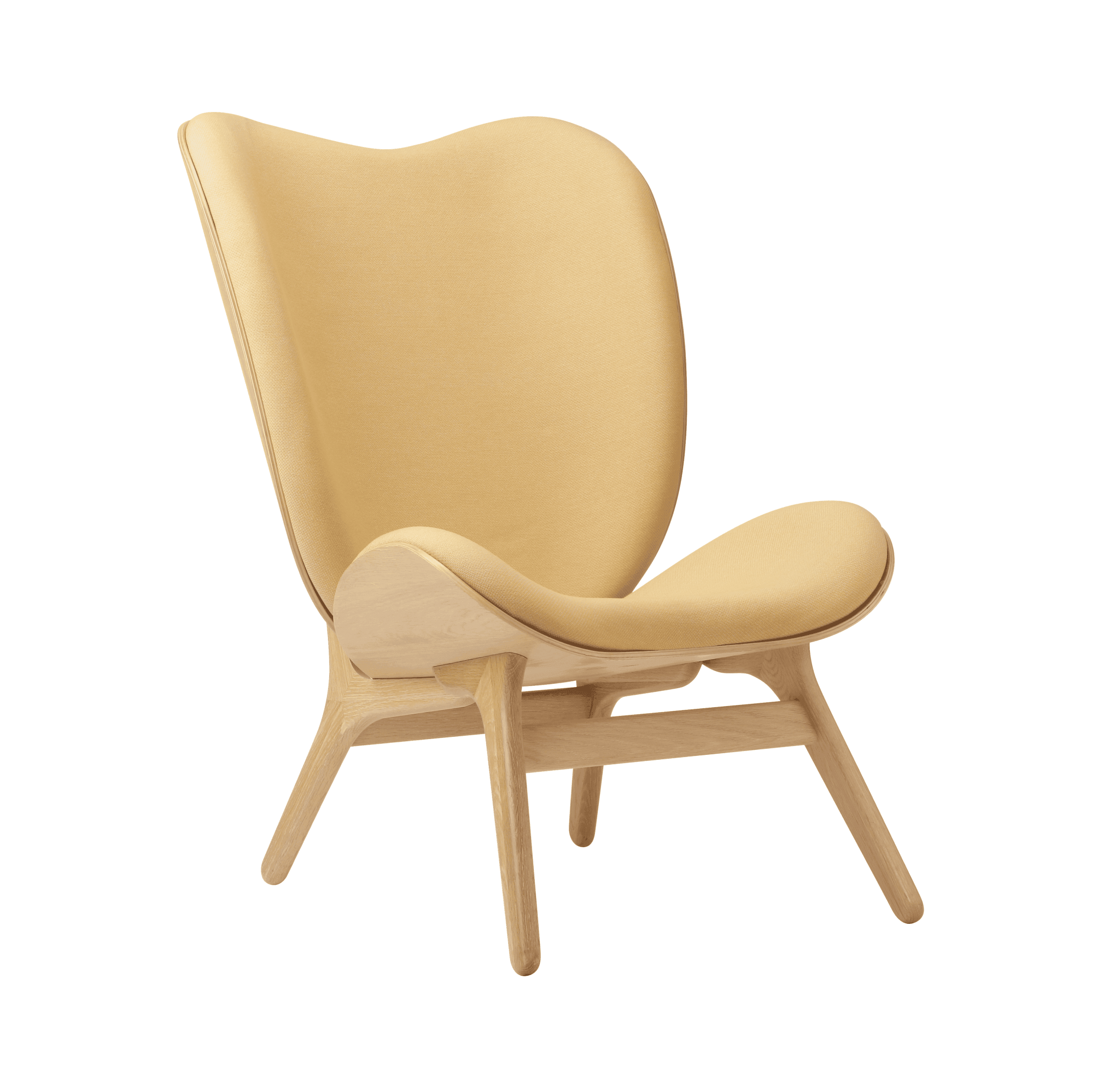 Fotel CONVERSATION PIECE TALL żółty z dębową podstawą UMAGE Eye on Design
