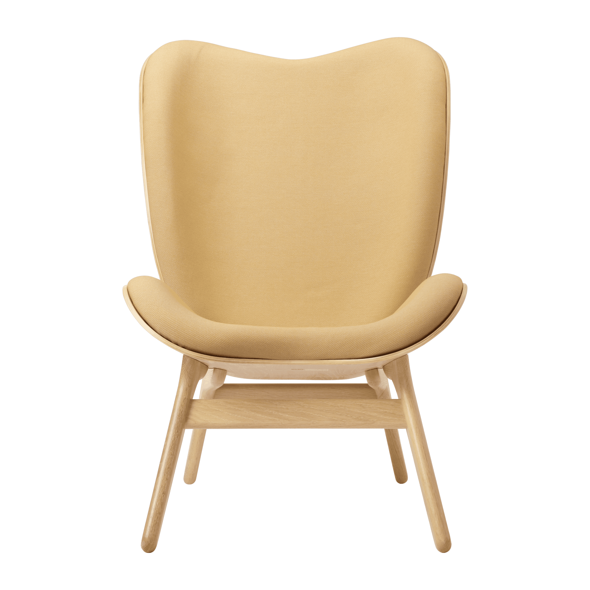 Fotel CONVERSATION PIECE TALL żółty z dębową podstawą UMAGE Eye on Design