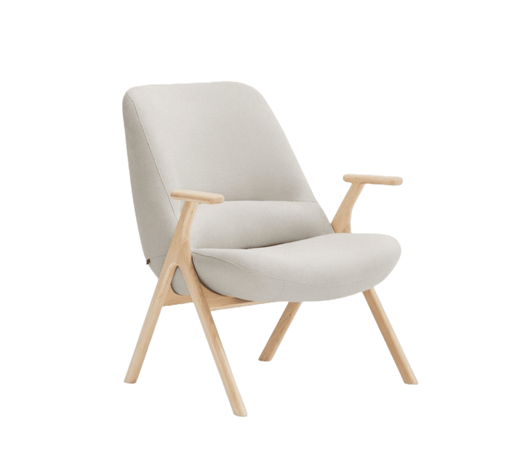 Fotel DINS kremowy z drewnianą podstawą Teulat Eye on Design